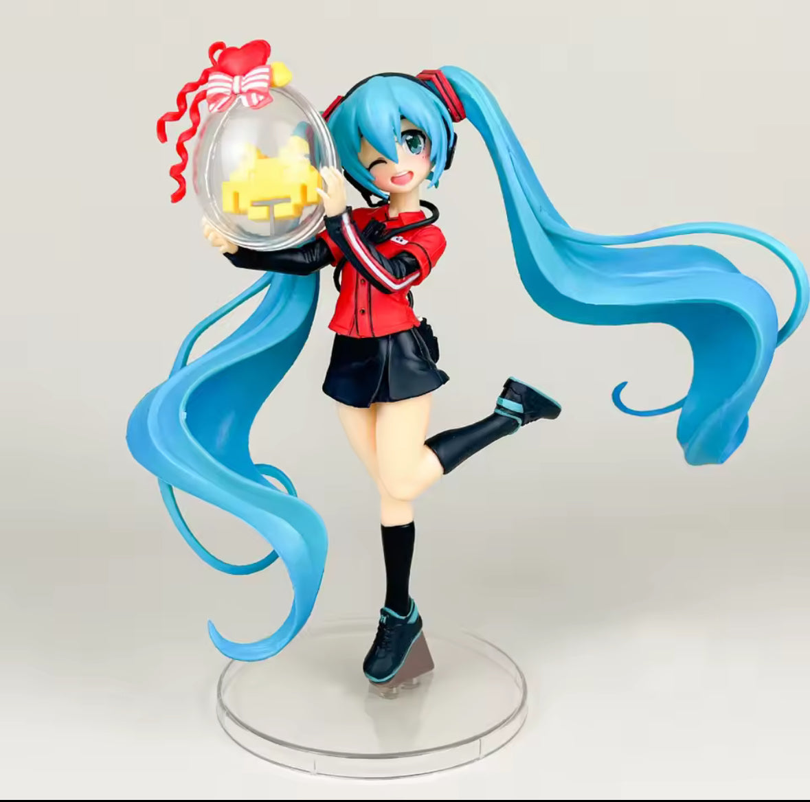 21CM Anime Hatsune Miku Figure Game Station Uniform 8 Bit Trophy New Rare