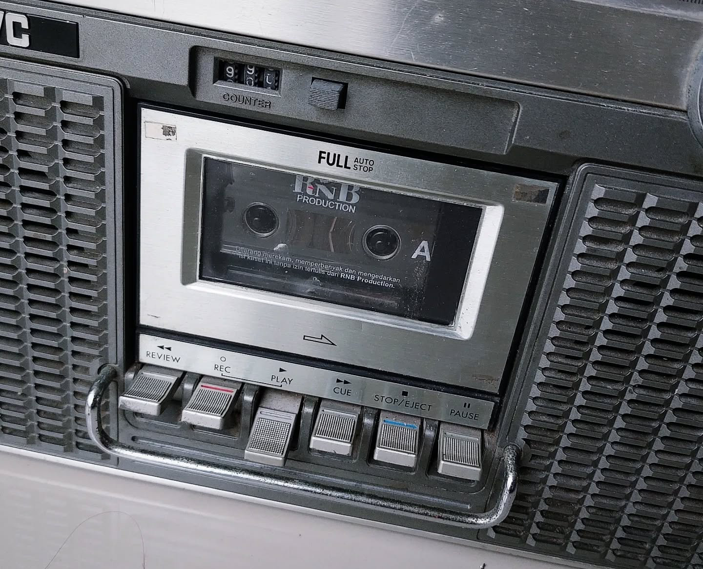 JVC RC-828JW Silver Biphonic Stereo Radio Cassette Recorder Sound System Works