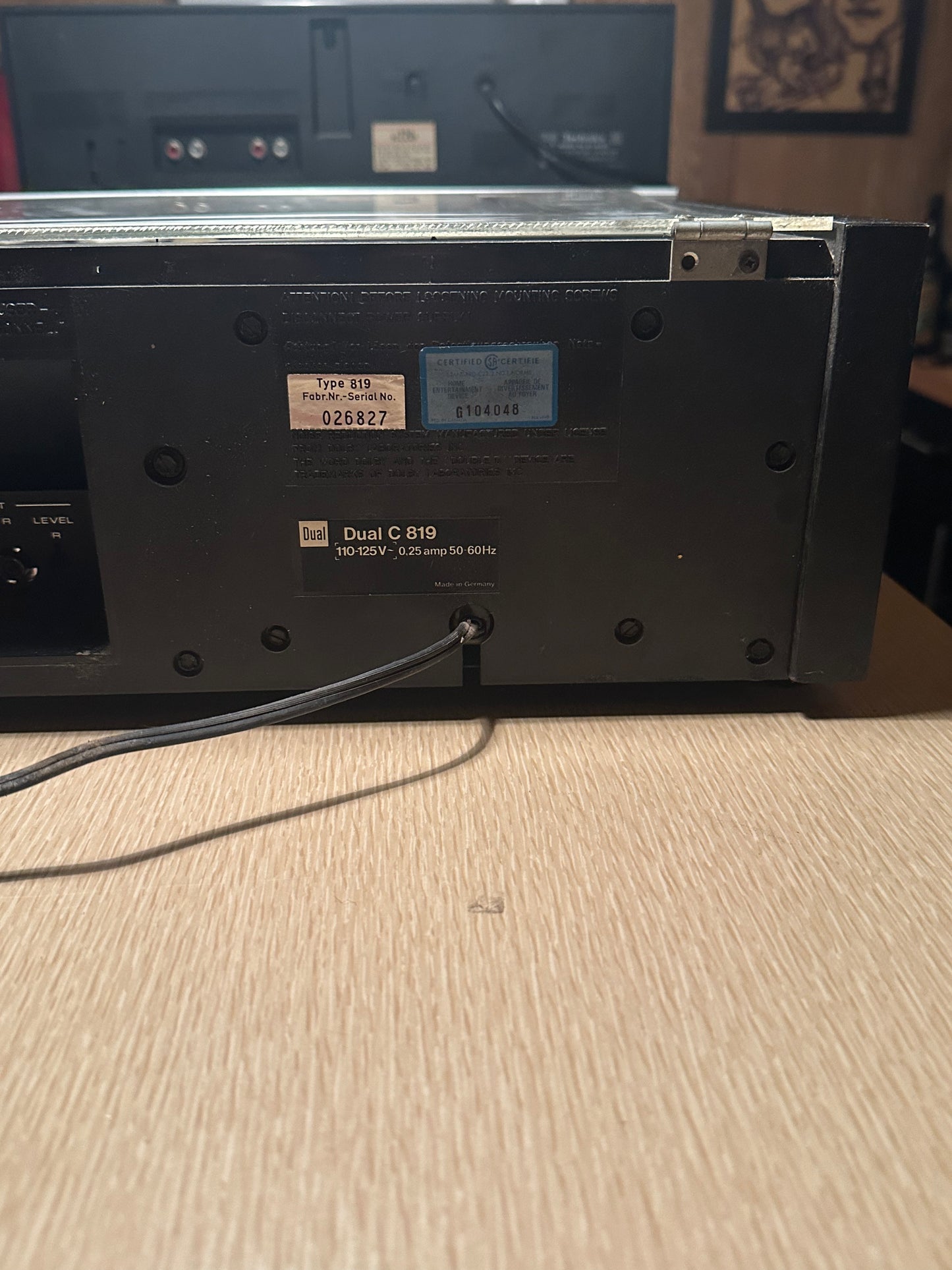 Silver DUAL C819 STEREO CASSETTE DECK Tested Rare Vers. Translucent Open Lid Top