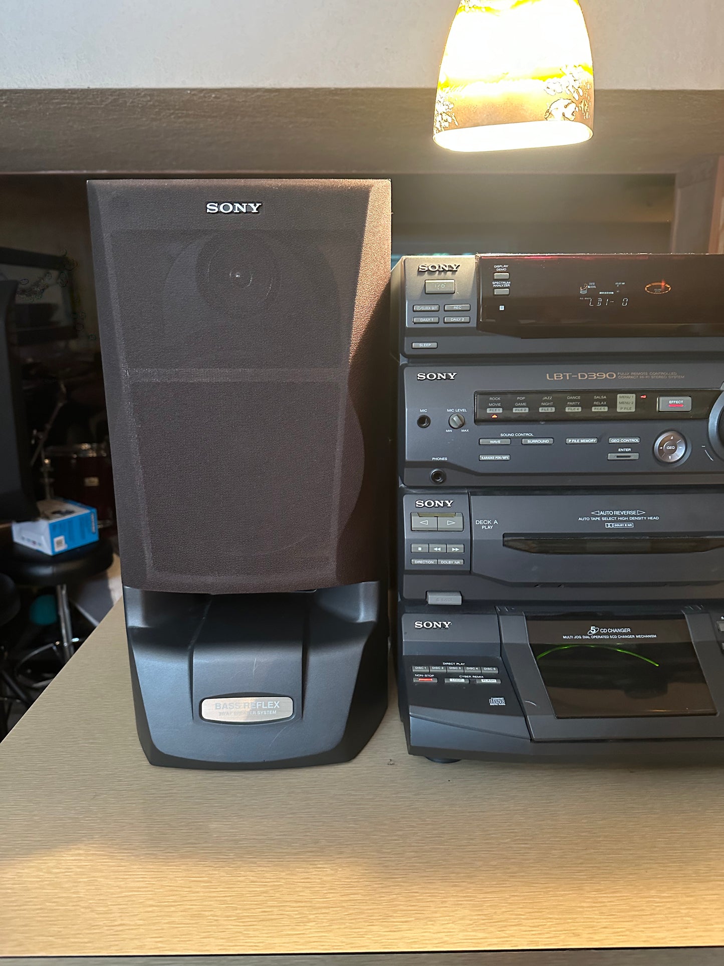 Vintage 1997 Sony LBT-D390 Stereo System With Speakers Tested Working Monster