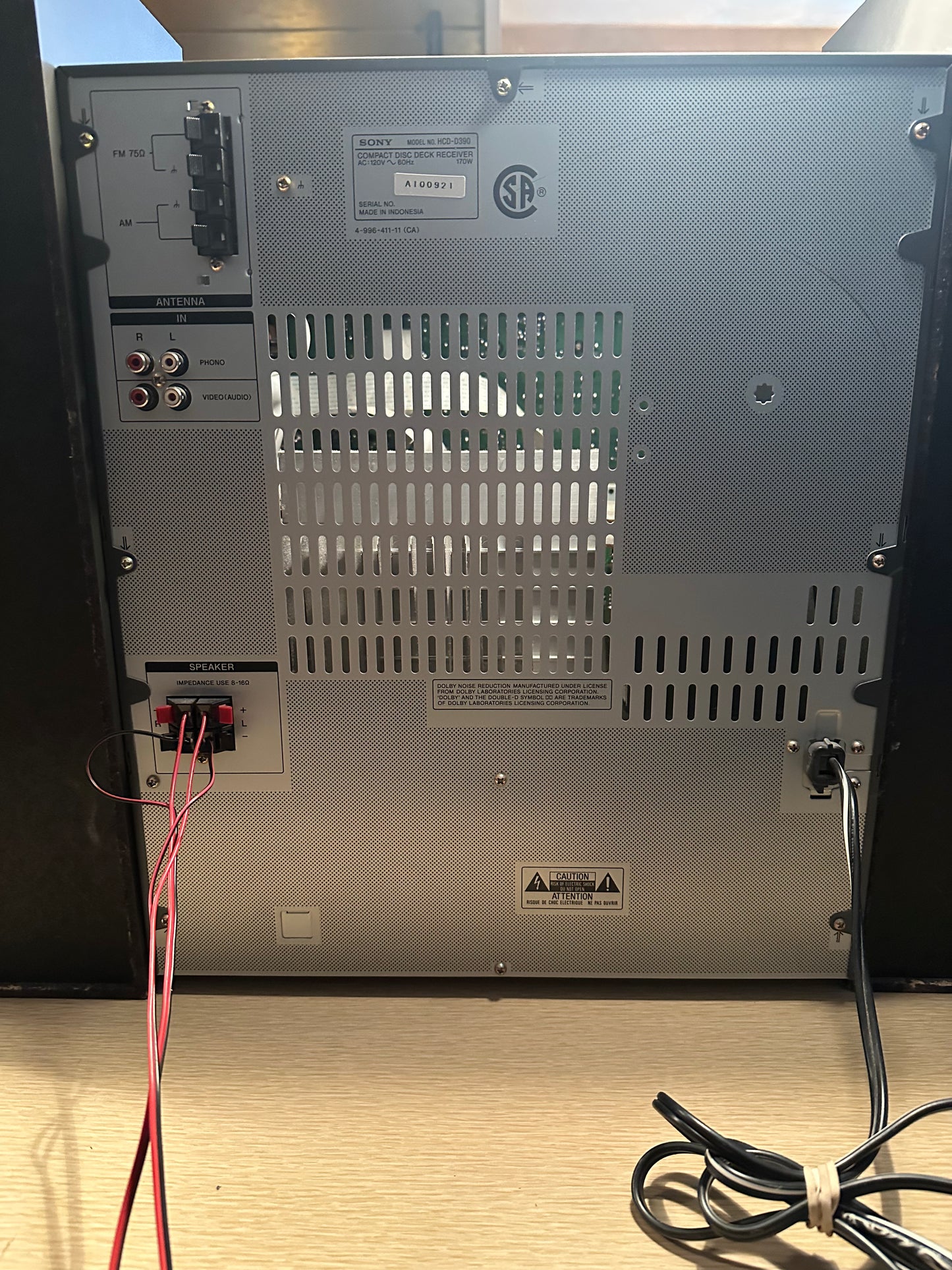 Vintage 1997 Sony LBT-D390 Stereo System With Speakers Tested Working Monster