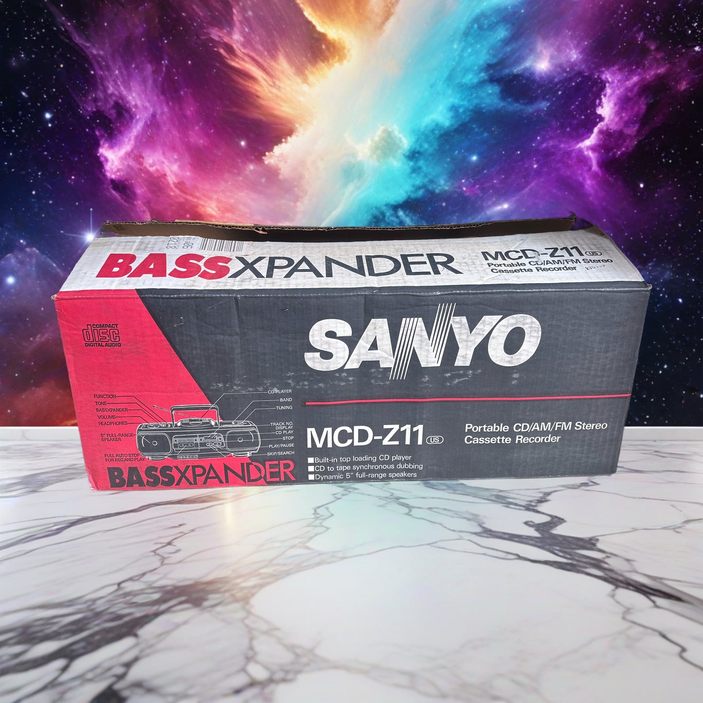 Sanyo MCD-Z11 Boombox Cd And Cassette Player New Open Box Original Packaging