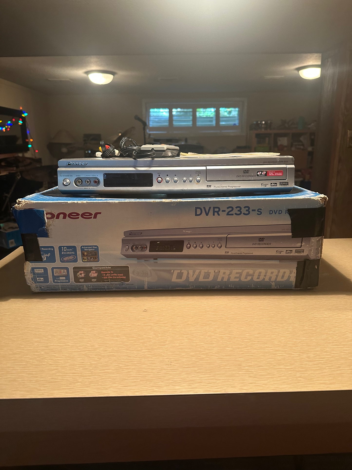 Pioneer DVR-233-S DVD Recorder Player With Remote Manuals & Box TESTED!