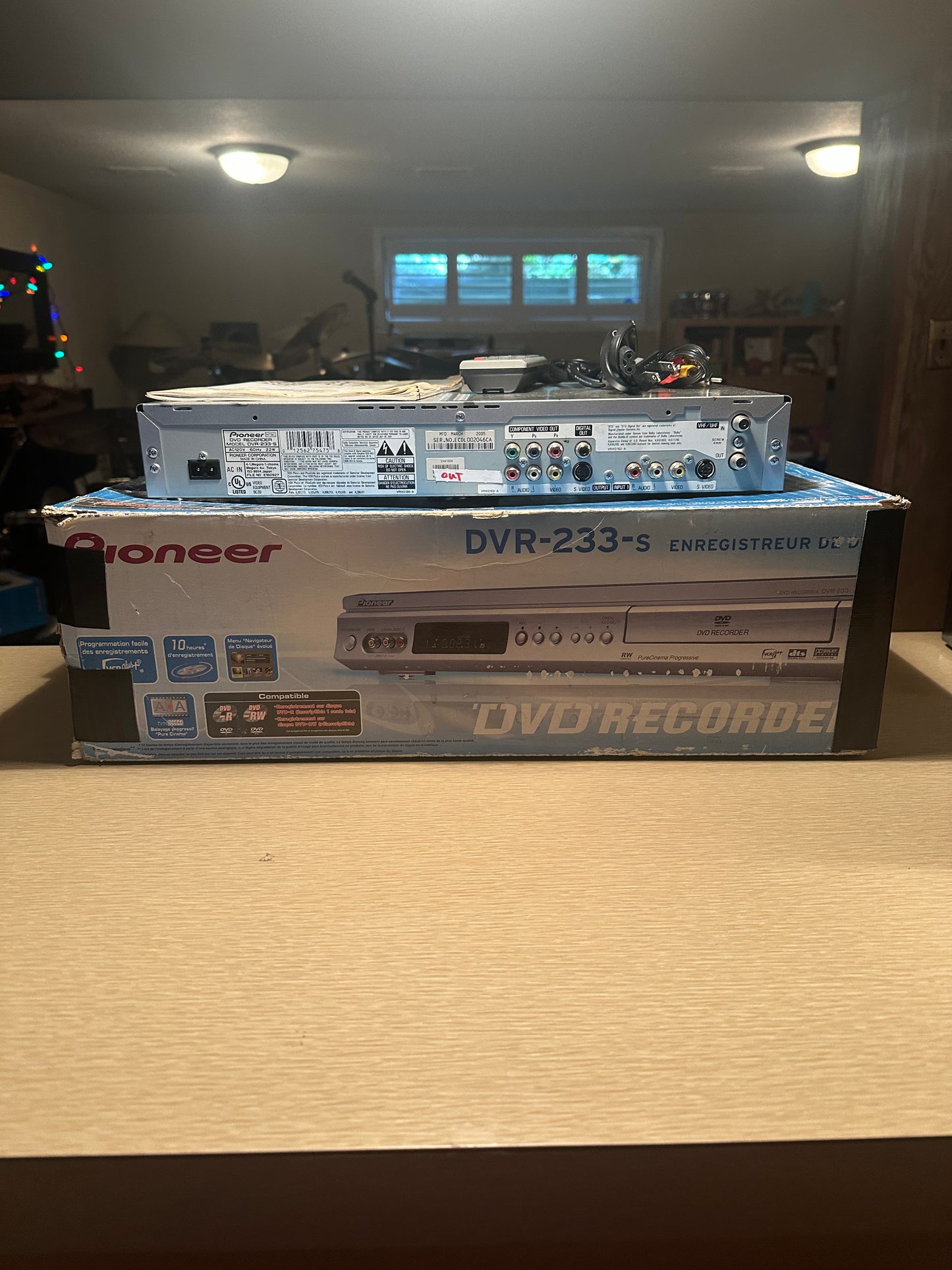 Pioneer DVR-233-S DVD Recorder Player With Remote Manuals & Box TESTED!