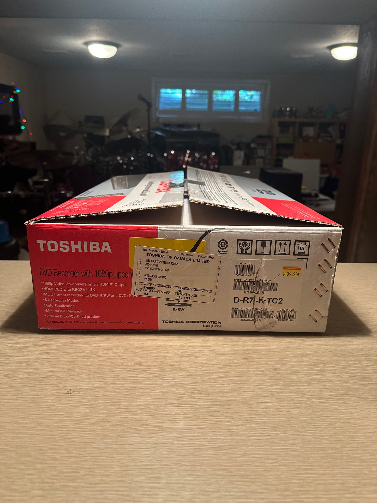 Toshiba DVD Recorder/Player D-R7 W/ HDMI W/ Remote 1080P Upscaling NEW OPEN BOX