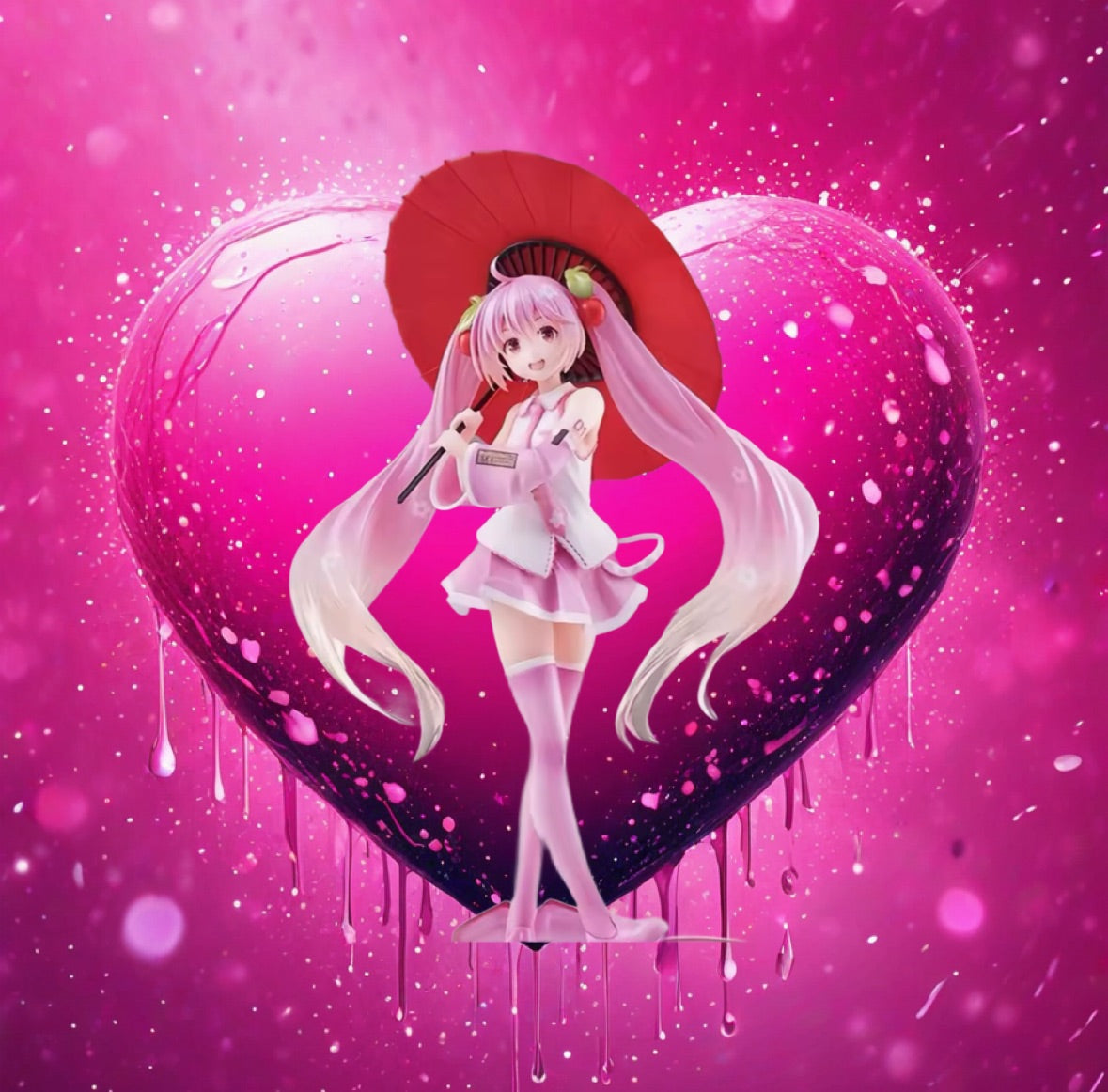 24cm Umbrella Anime Hatsune Miku Character Model Toy Gift Kawaii Brand New Rare
