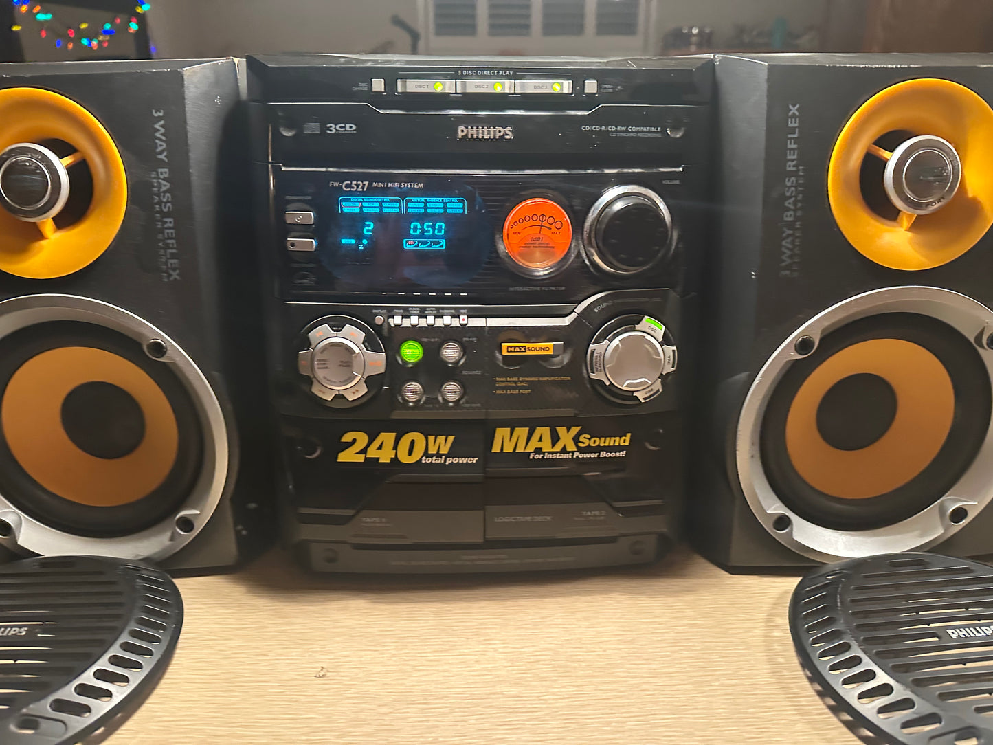 Philips FW-C527/37 Dual Cassettes 3 CD Changer Tested and Working