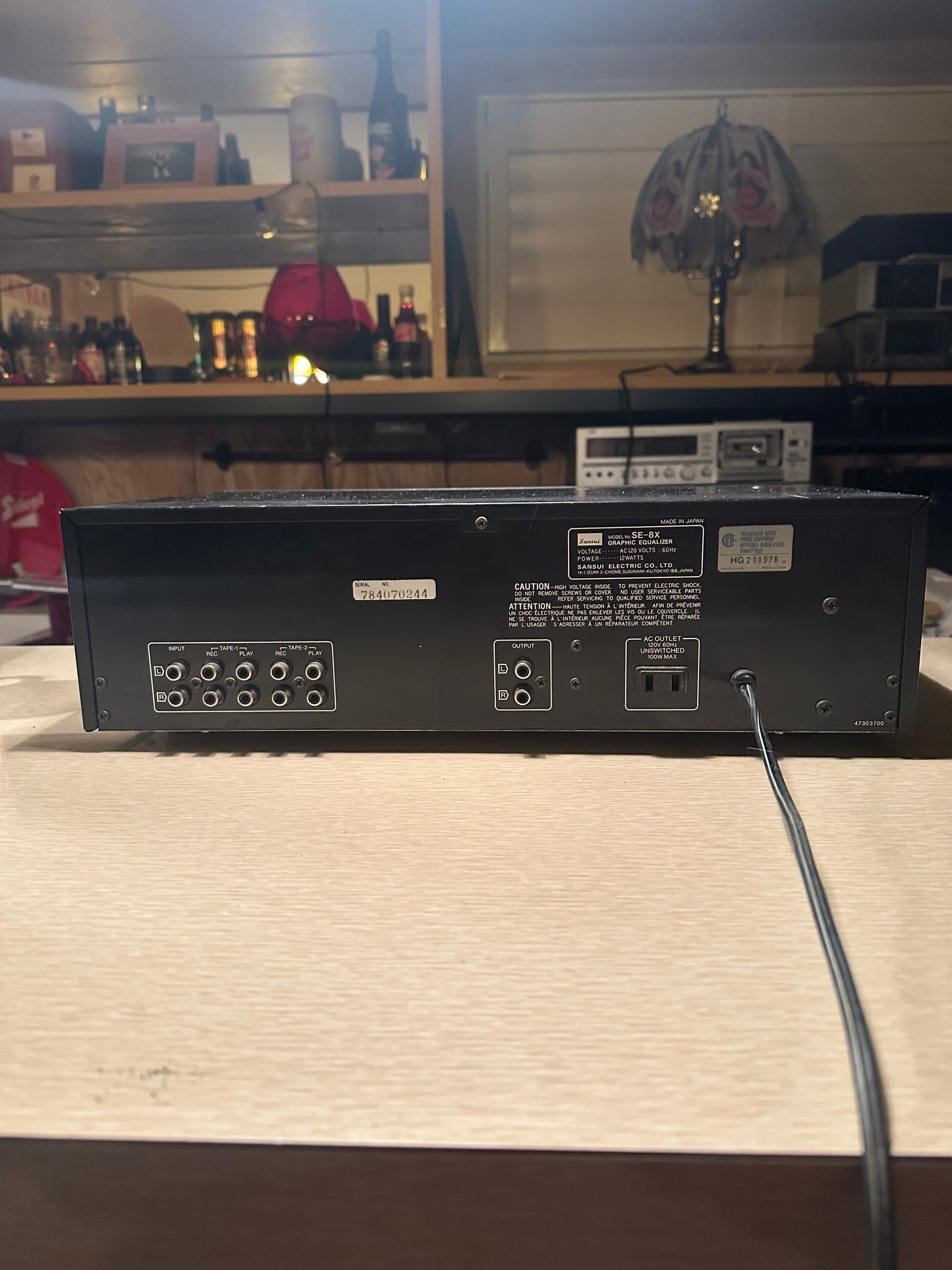 SANSUI SE-8X Black Vintage Stereo Graphic Equalizer - All Functions Working Read