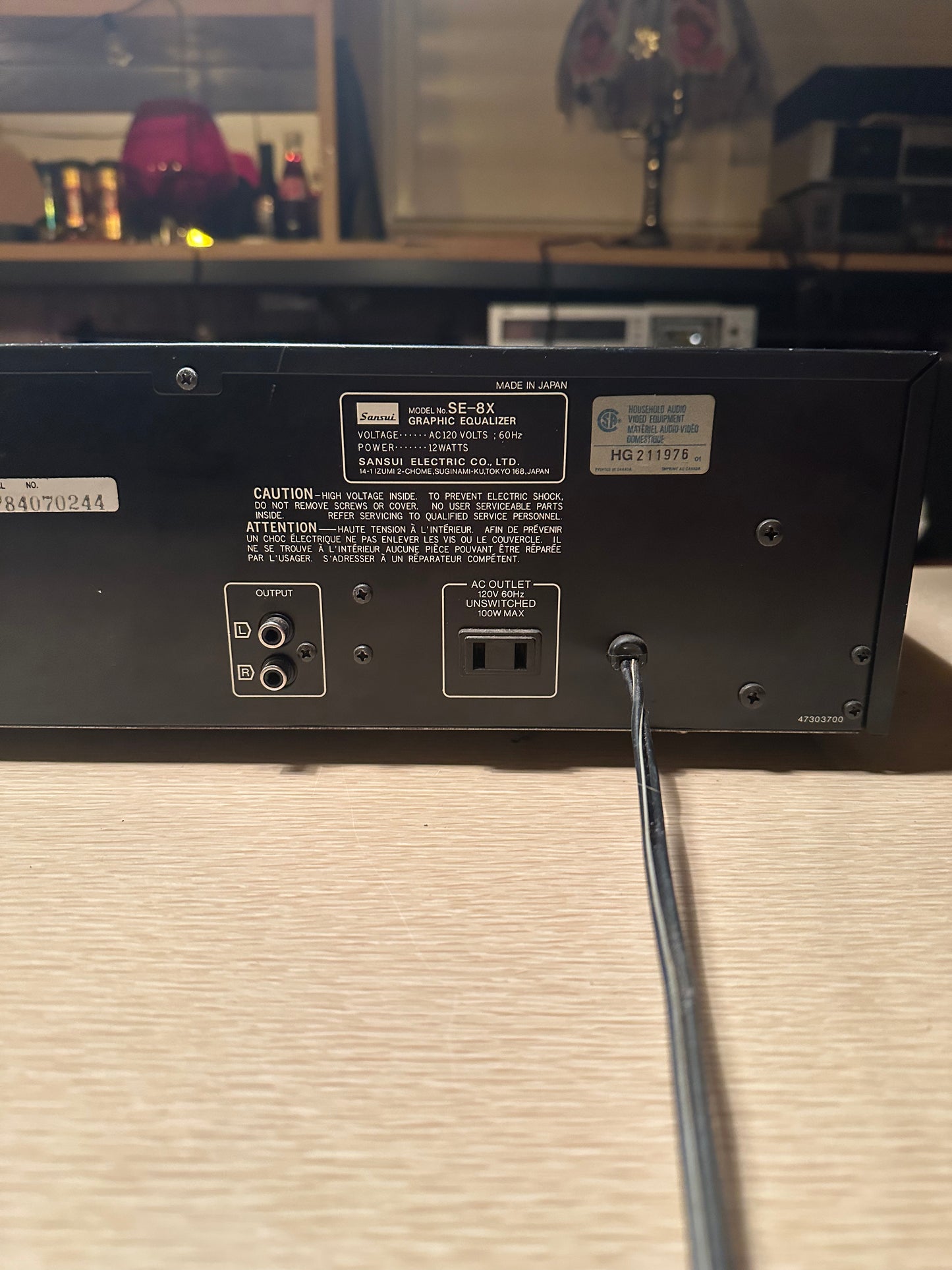 SANSUI SE-8X Black Vintage Stereo Graphic Equalizer - All Functions Working Read