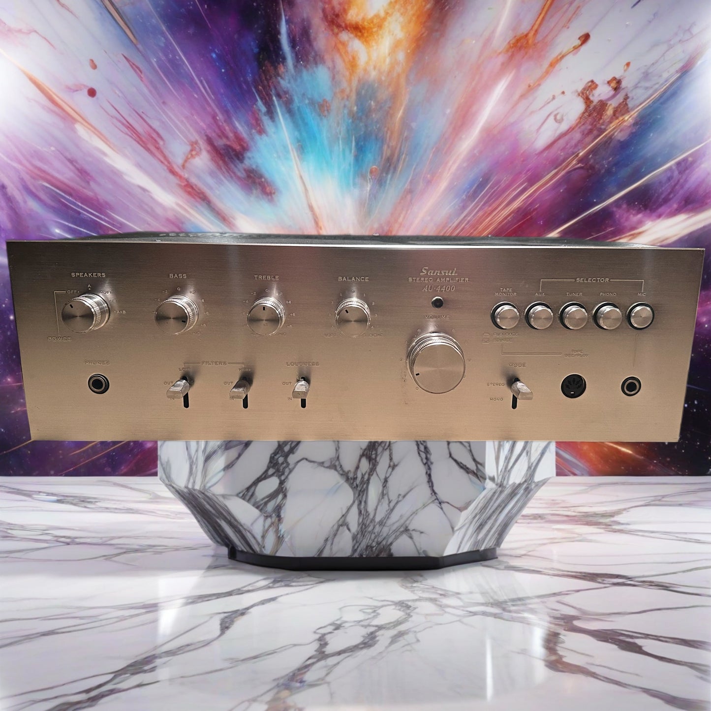 SANSUI AU-4400  Vintage Stereo Integrated Amplifier *Serviced* 1ST Silver Face!