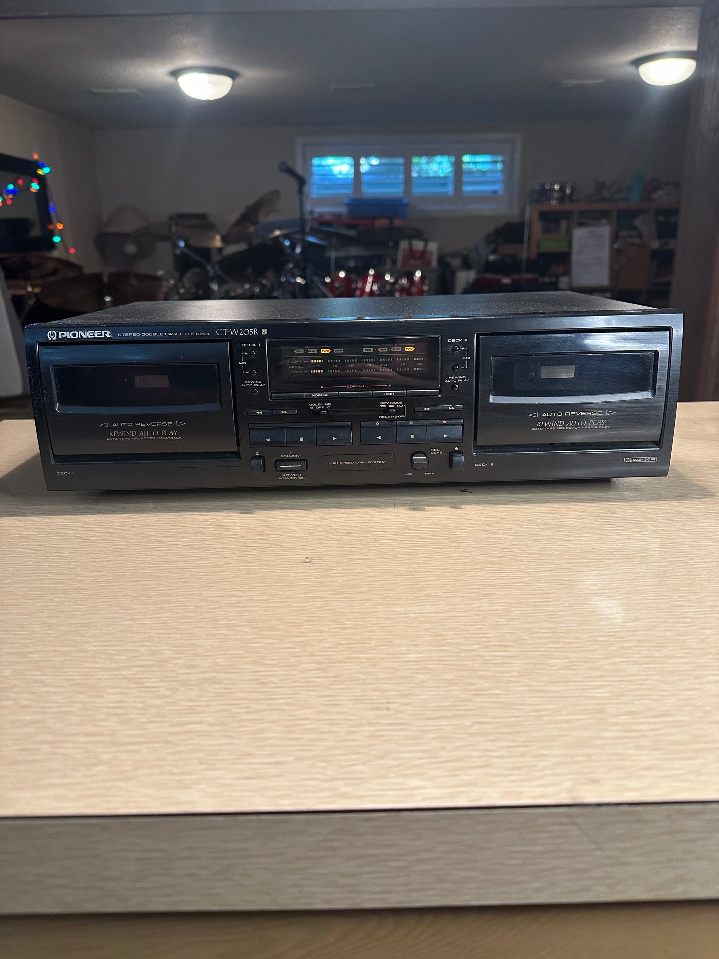 Pioneer CT-W205R Dual Stereo Cassette Player Auto Reverse CLEANED NEW BELTS