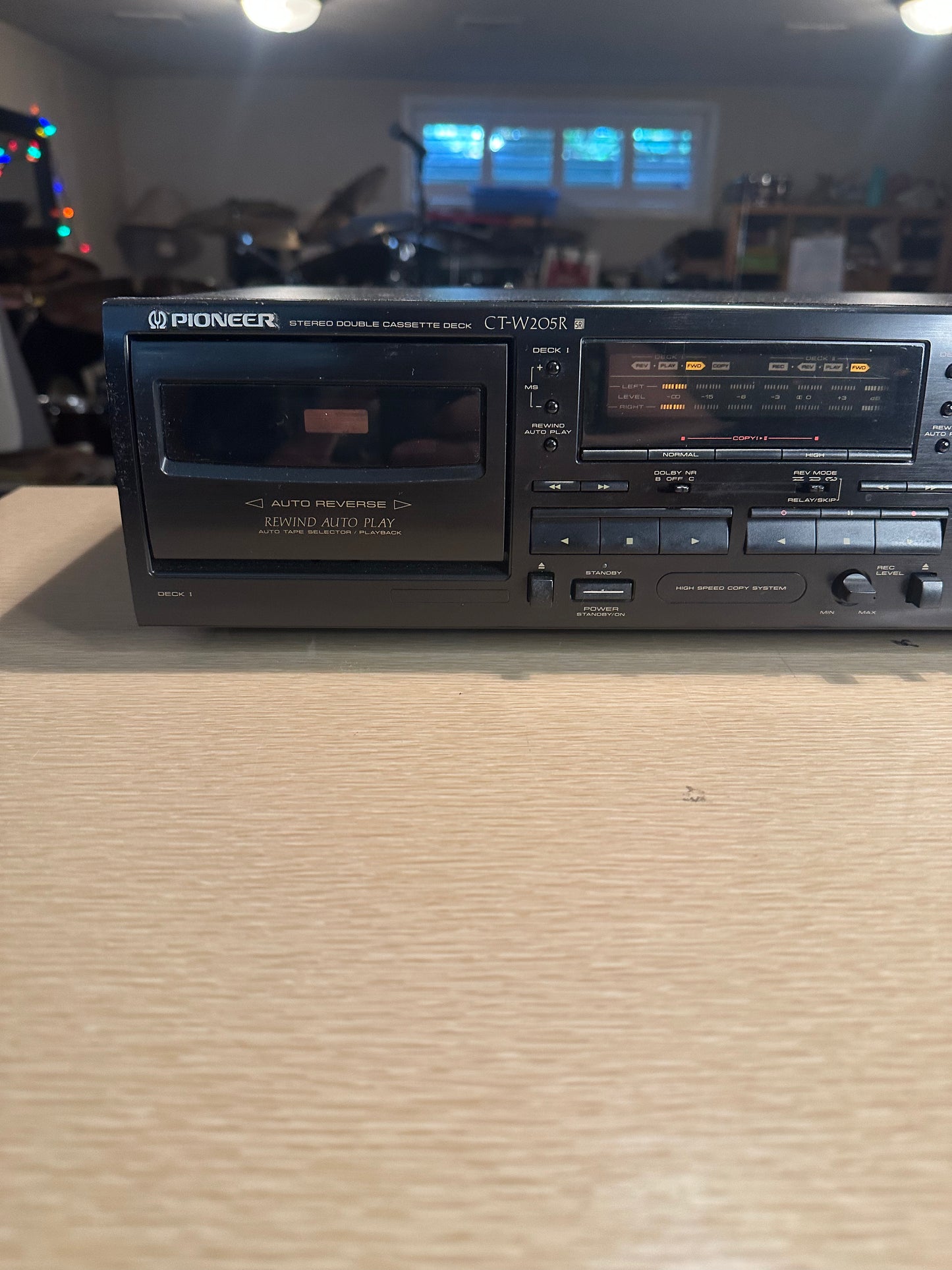 Pioneer CT-W205R Dual Stereo Cassette Player Auto Reverse CLEANED NEW BELTS