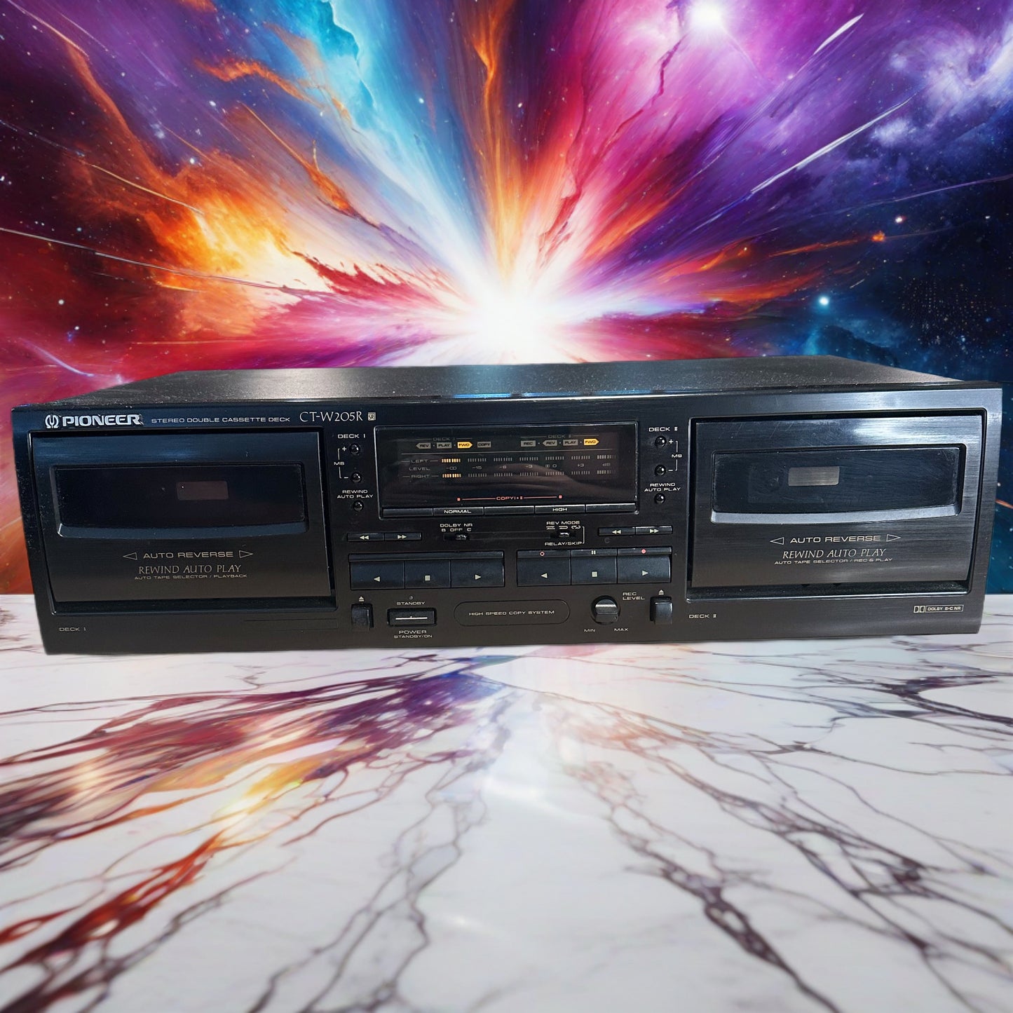 Pioneer CT-W205R Dual Stereo Cassette Player Auto Reverse CLEANED NEW BELTS