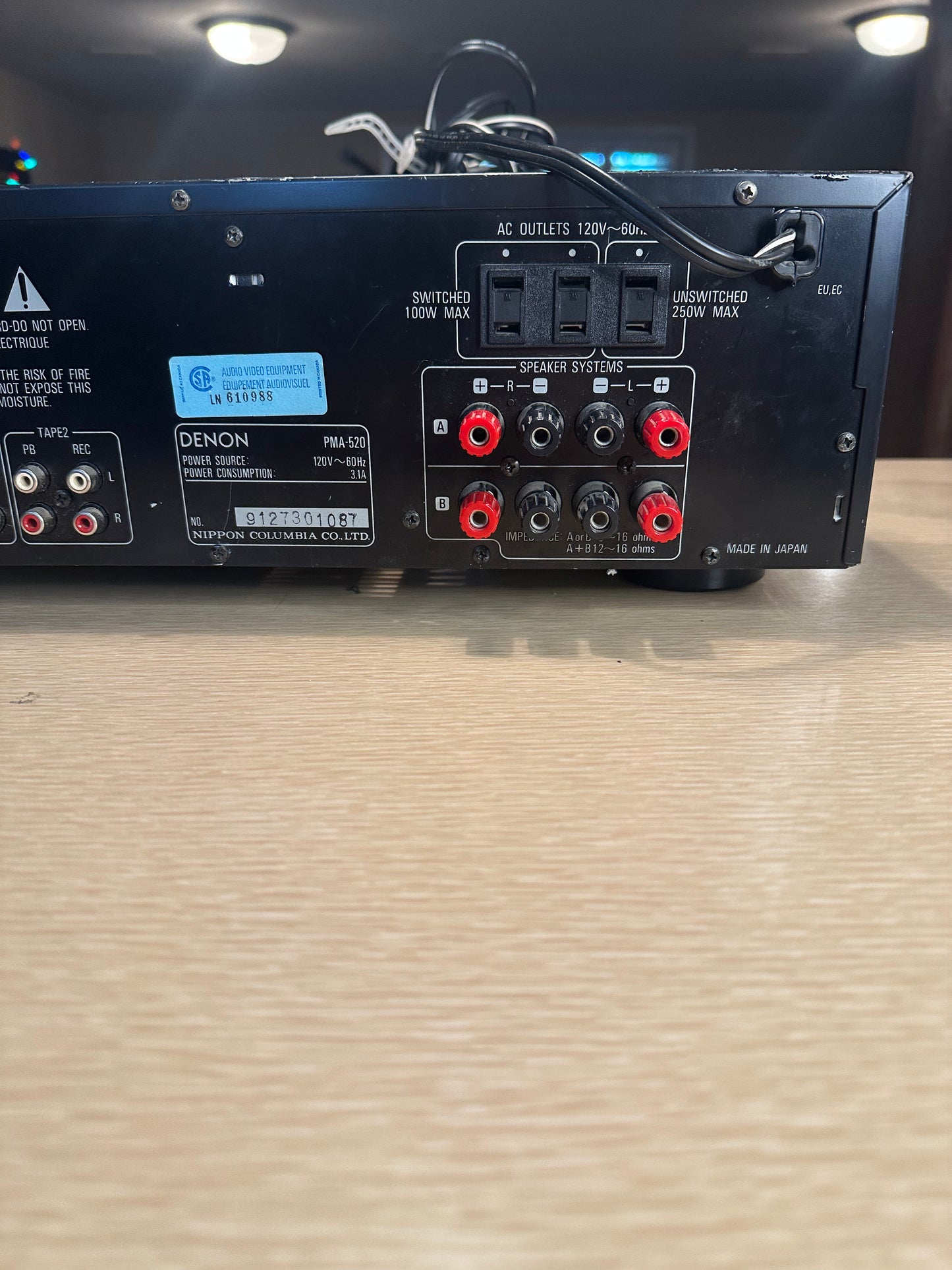 Vintage Denon PMA- 520 Integrated Stereo Amplifier *Serviced* High Fidelity