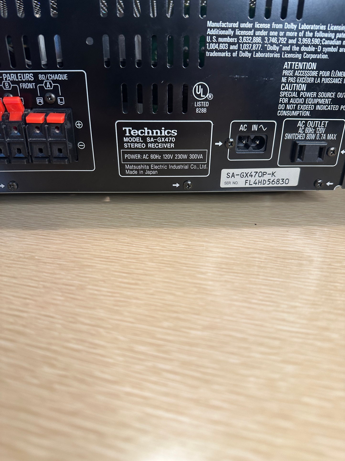 Technics SA-GX470 AV Control Stereo Receiver – Used, Fully Working *Serviced*