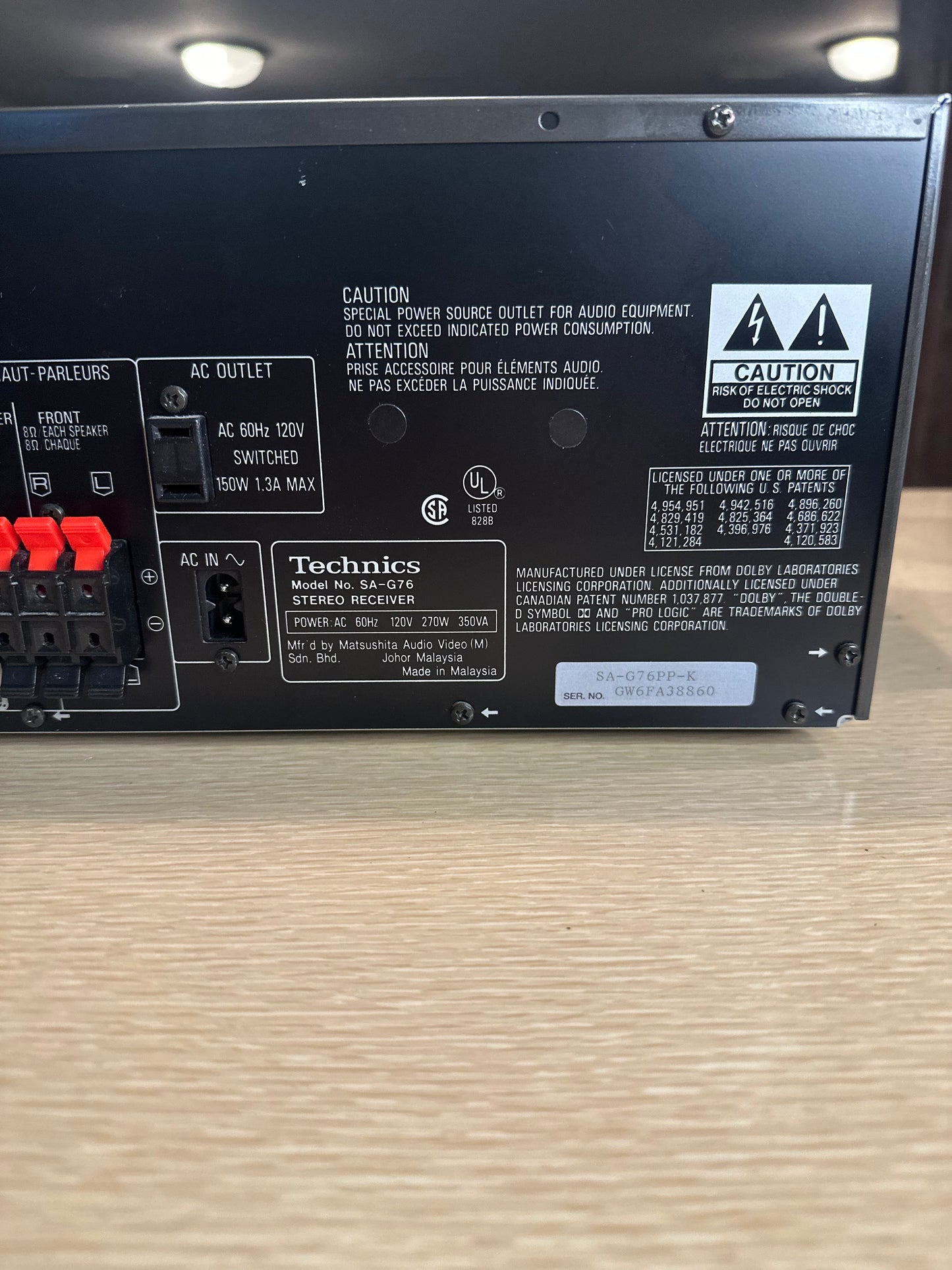 Tested HI-FI Technics SA-G76 5-Channel AV Stereo Receiver Class H Plus Serviced