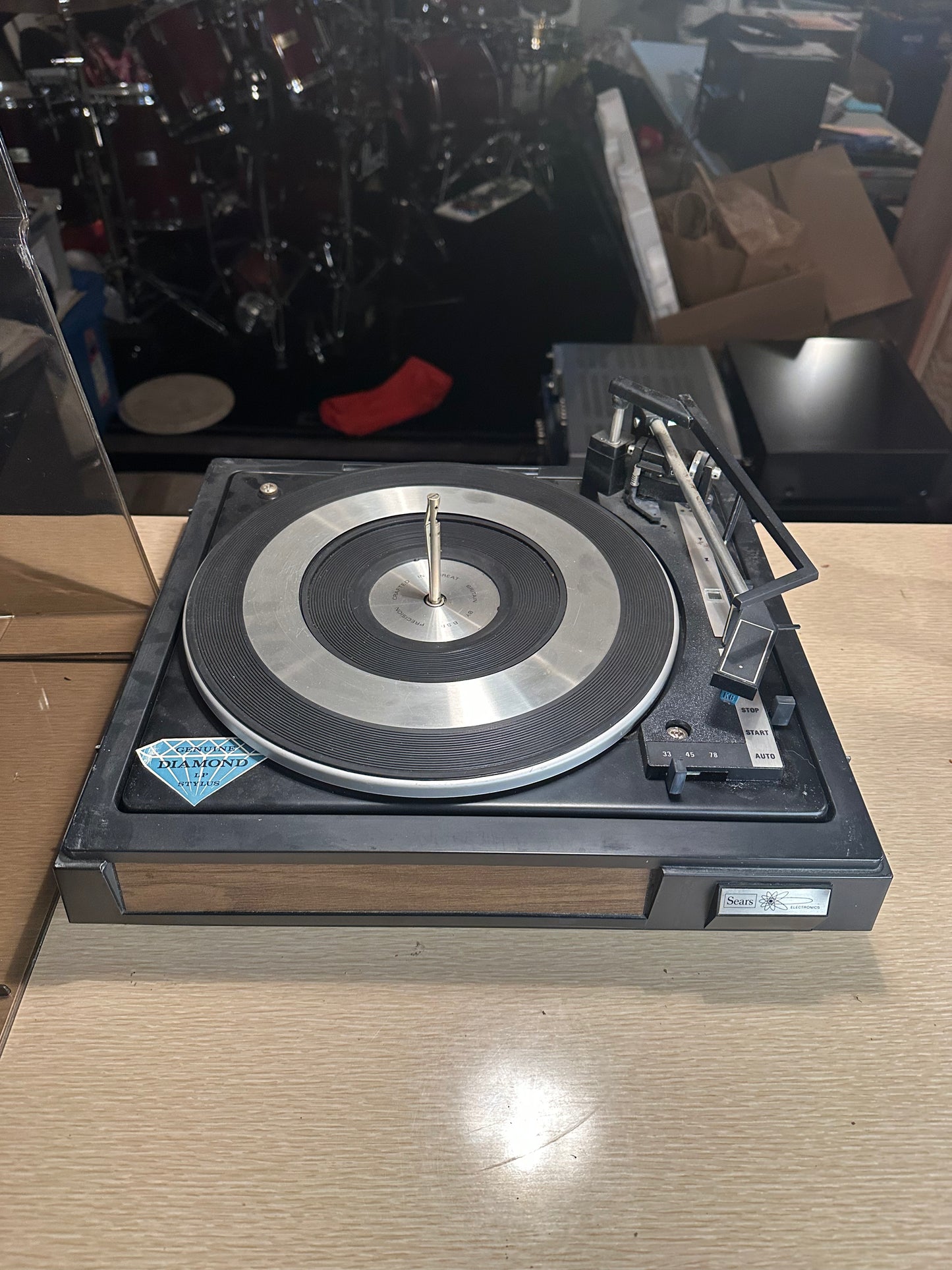 Vtg SEARS SOLID STATE BSR TURNTABLE RECORD PLAYER STEREO Model 3733