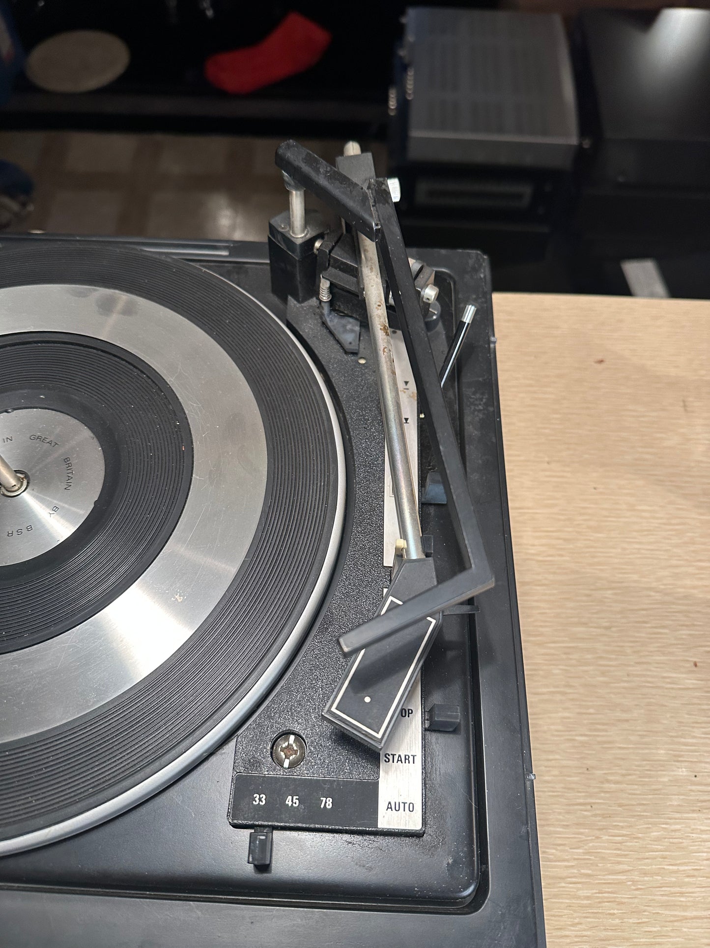 Vtg SEARS SOLID STATE BSR TURNTABLE RECORD PLAYER STEREO Model 3733