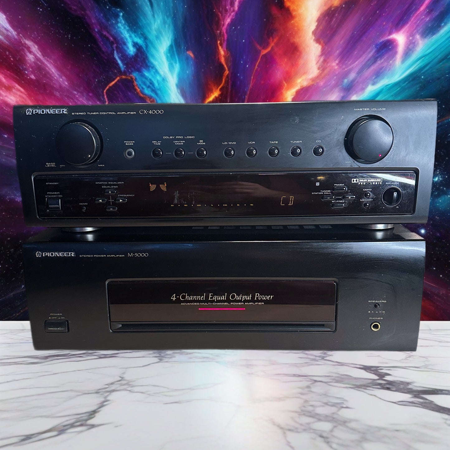 Vintage Pioneer CX-4000S Stereo Tuner, M-5000 Powered Amplifier *SERVICED* RARE