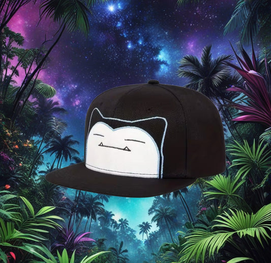Snorlax Black Adjustable Baseball Cap Hat Pokemon Kawaii Anime Brand New