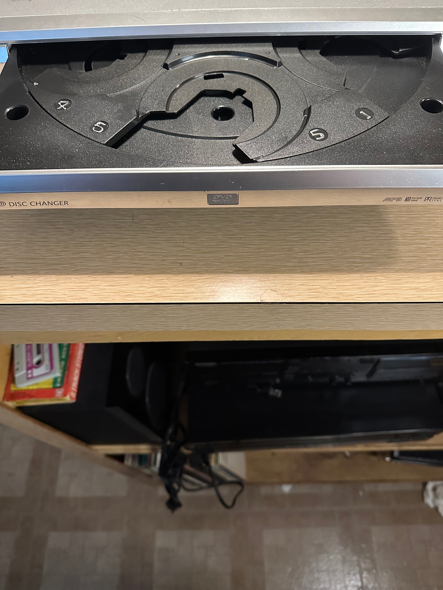 AKAI DVM-9500 5 Disc Changer CD/ DVD Player  Tested Fully Working Very Rare🔥