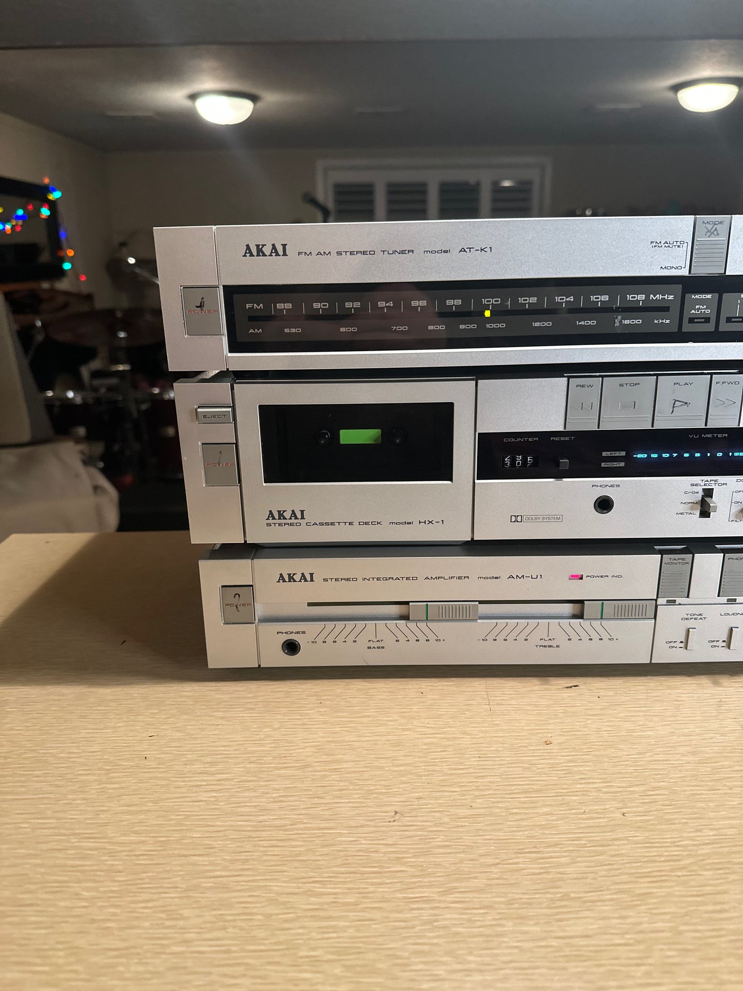 AKAI AM-U1 Integrated Amplifier AT-K1 Stereo Tuner & HX-1 Cassette Deck Serviced