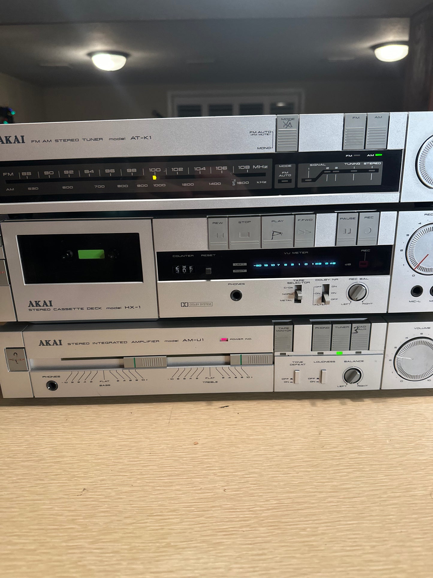 AKAI AM-U1 Integrated Amplifier AT-K1 Stereo Tuner & HX-1 Cassette Deck Serviced