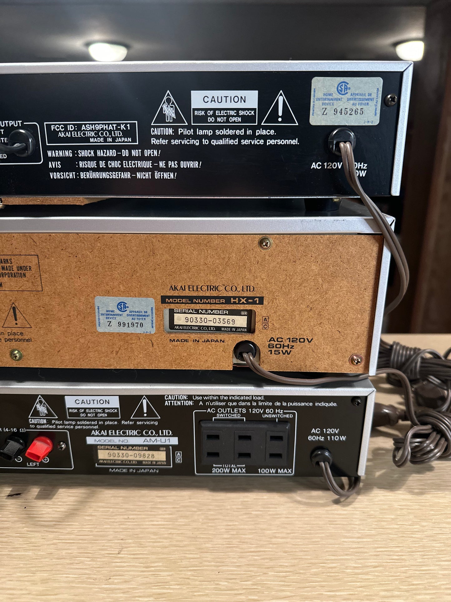 AKAI AM-U1 Integrated Amplifier AT-K1 Stereo Tuner & HX-1 Cassette Deck Serviced