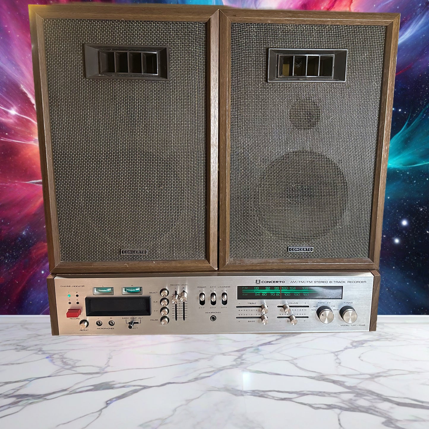 Concerto Model URT7045 Eight Track Receiver System W/ Cassette Adapter Serviced