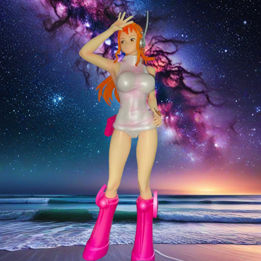 26cm Anime One Piece Nami Action Pink Clothing Figure New With Box