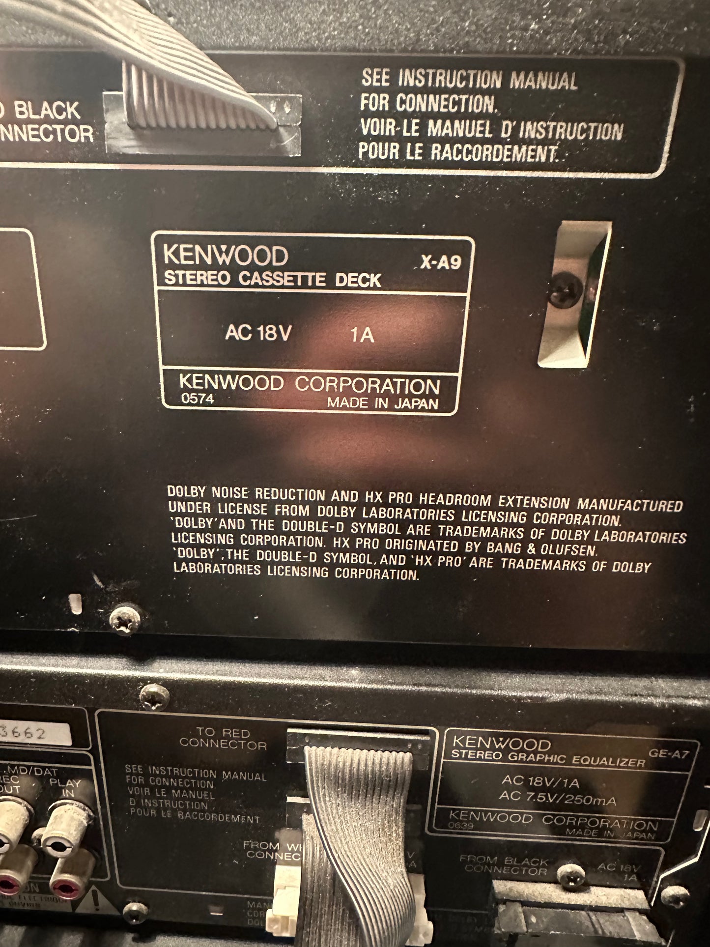 KENWOOD A-A7 Amp, DP-MA9 CD, GE-A7 Equaliser, X-A9 Tape Deck Stereo system Works