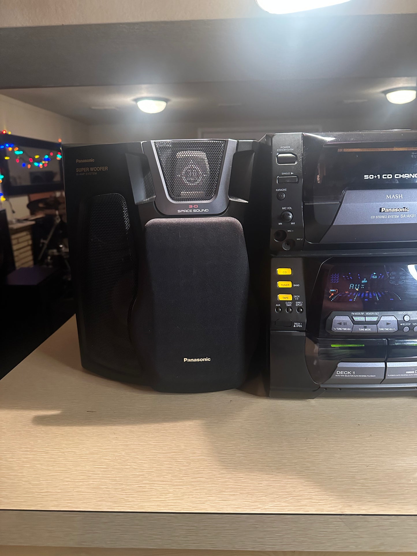 Panasonic Radio Stereo System Boombox SA-AK91 50+1 CD Changer dual Tape Tested🔥