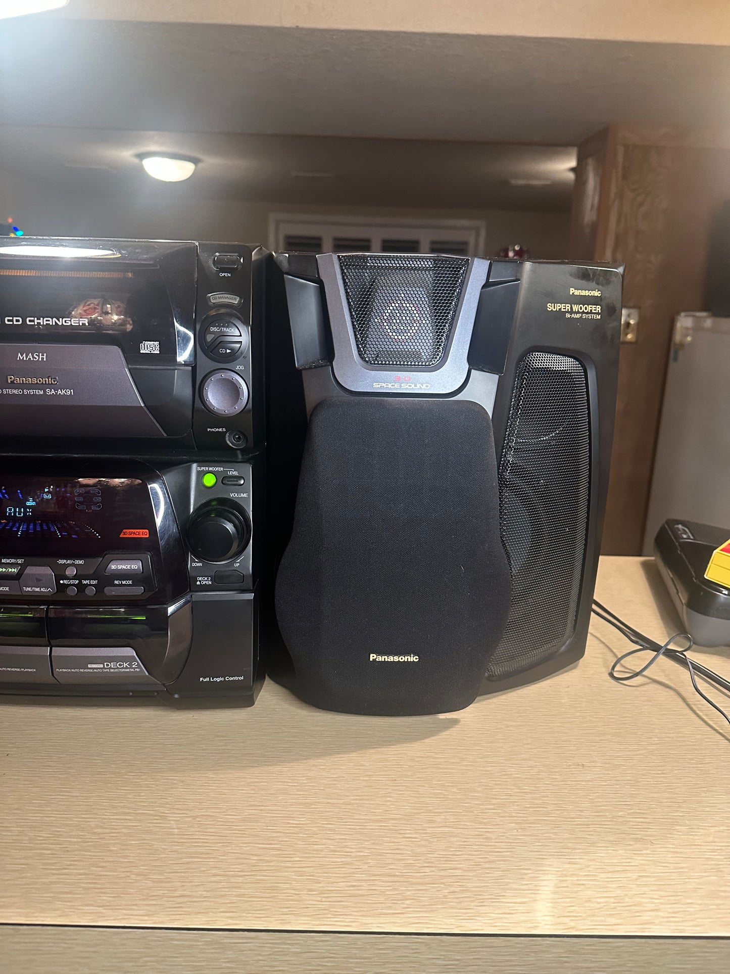 Panasonic Radio Stereo System Boombox SA-AK91 50+1 CD Changer dual Tape Tested🔥