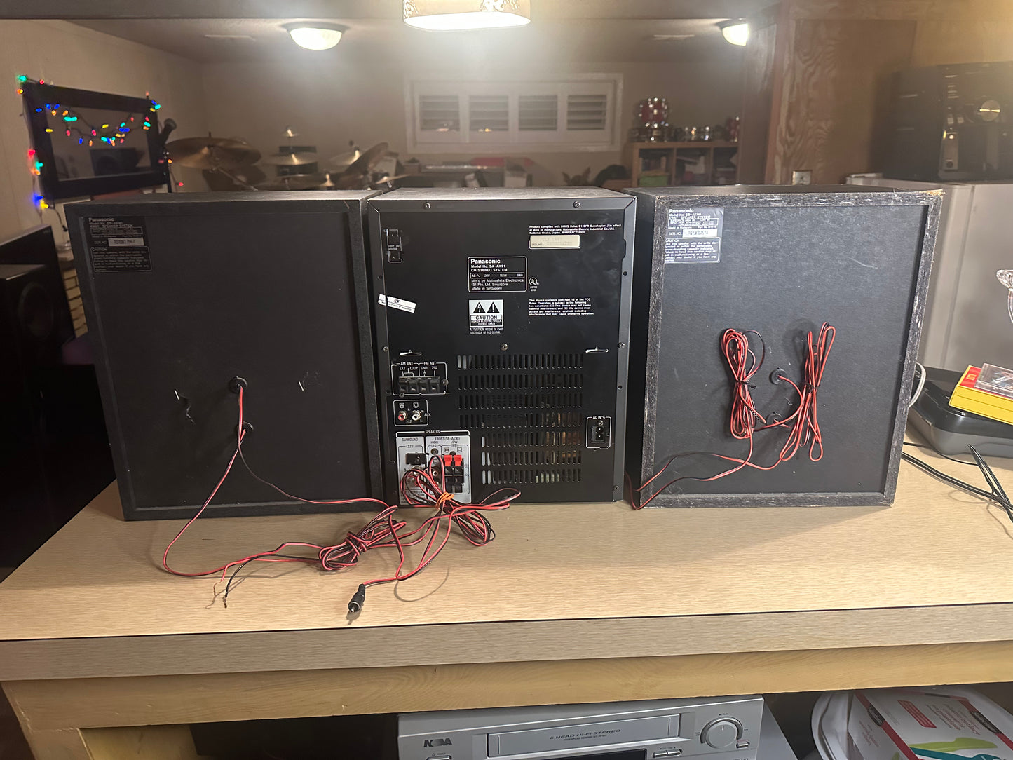 Panasonic Radio Stereo System Boombox SA-AK91 50+1 CD Changer dual Tape Tested🔥