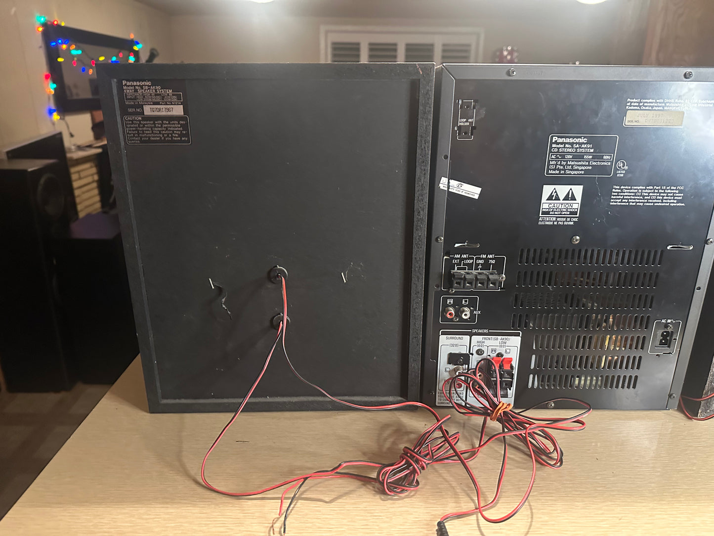 Panasonic Radio Stereo System Boombox SA-AK91 50+1 CD Changer dual Tape Tested🔥