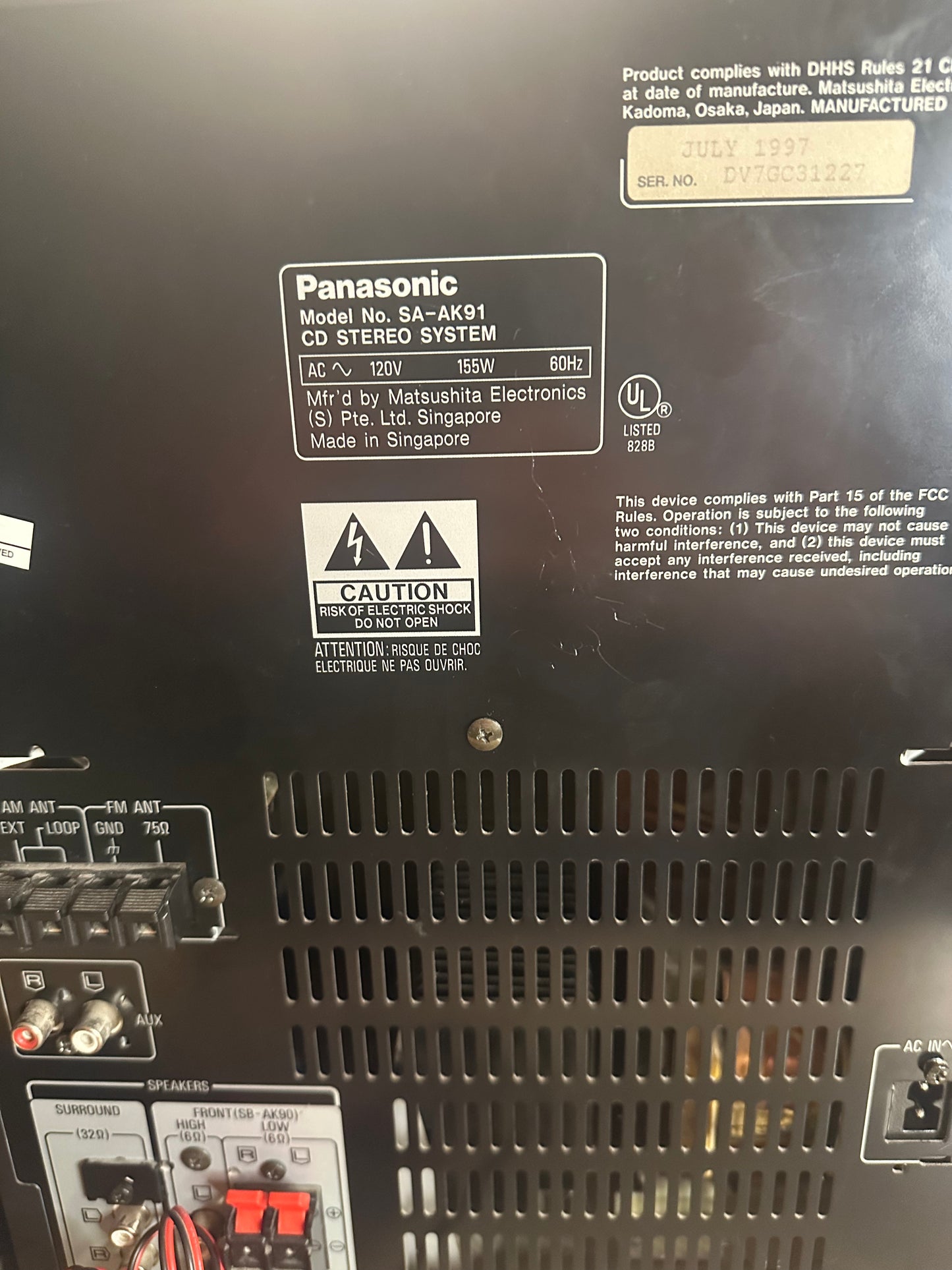 Panasonic Radio Stereo System Boombox SA-AK91 50+1 CD Changer dual Tape Tested🔥