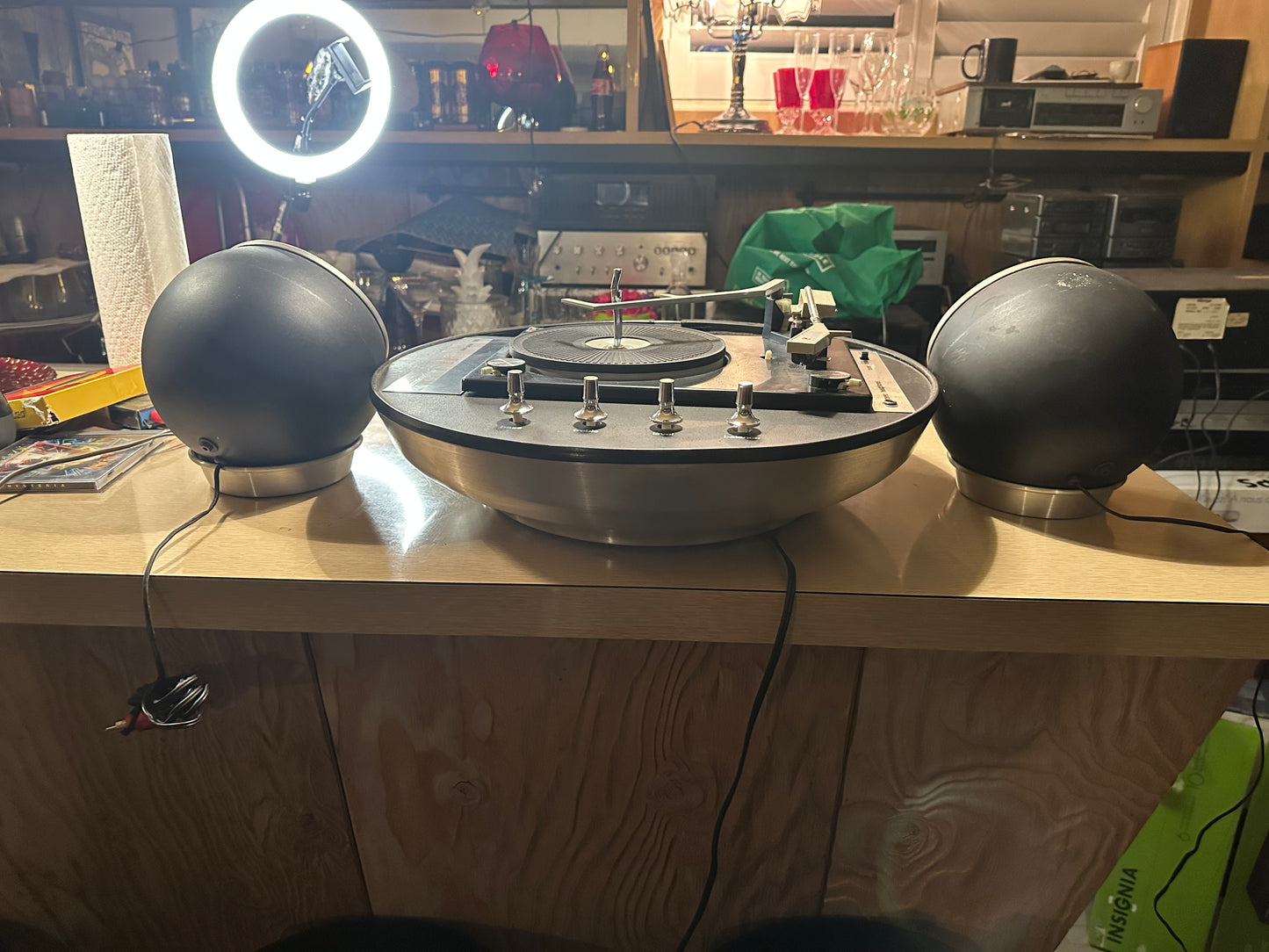 Vintage Electrohome Apollo 860 Solid State Turntable With Speakers Tested Works