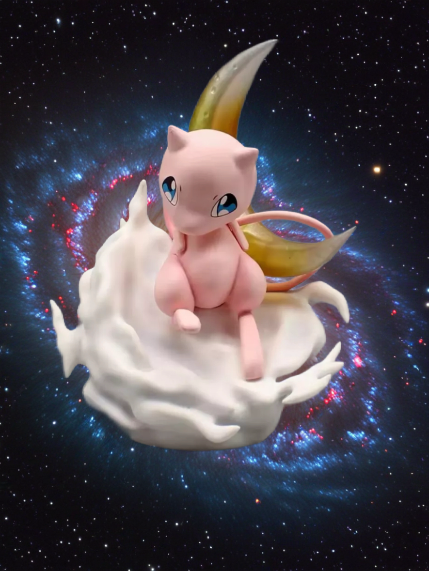 14cm Pokemon Anime Action Figure Mew on Moon Scene figurine action figure New