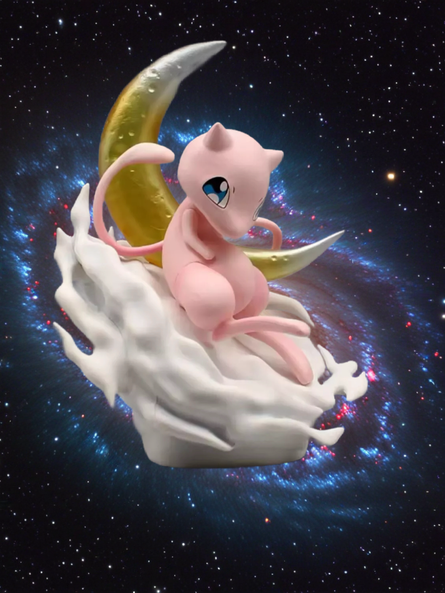 14cm Pokemon Anime Action Figure Mew on Moon Scene figurine action figure New