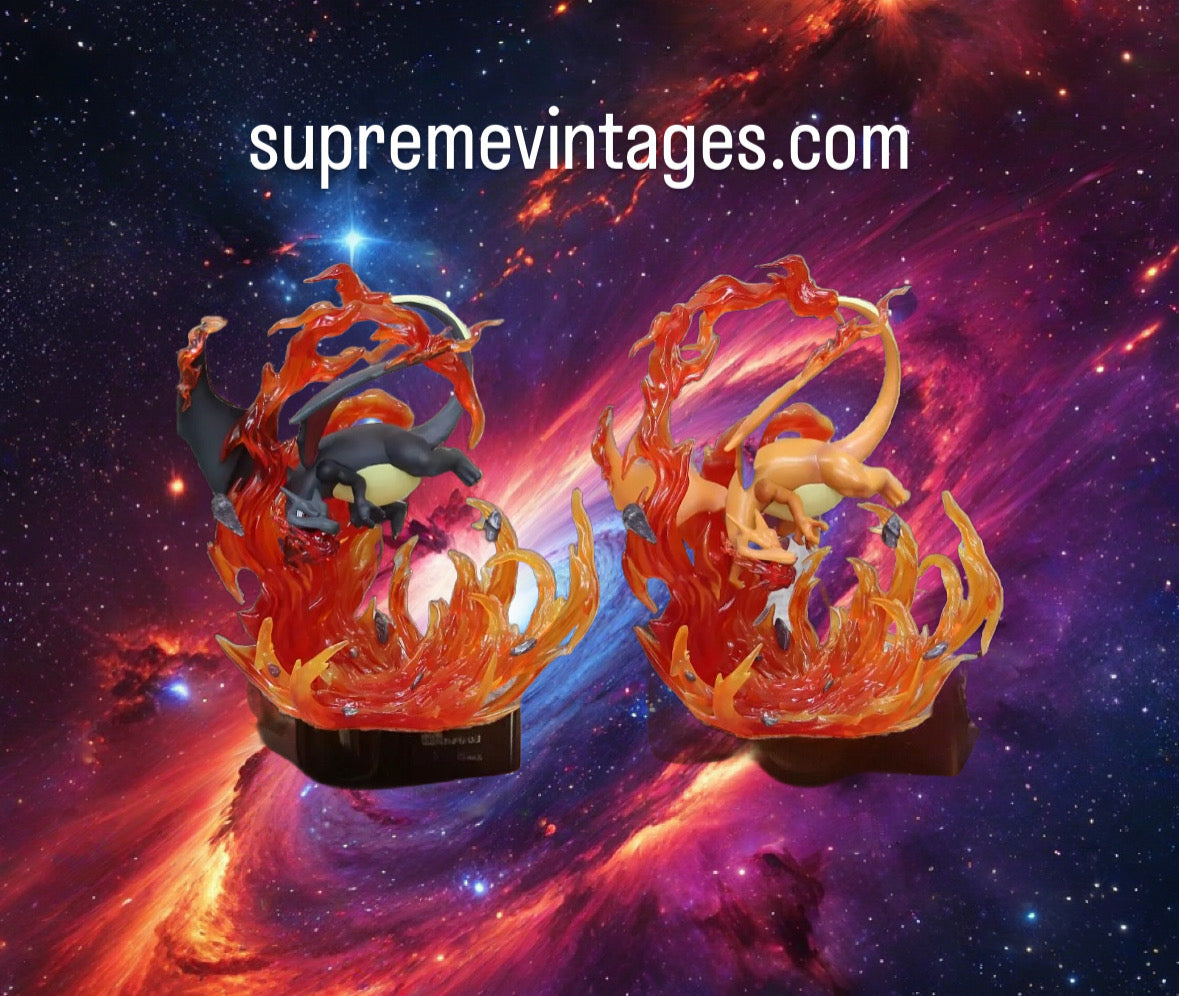 Pokemon Shiny Black Charizard Anime Figure Black Charizard Action Figurine 8”