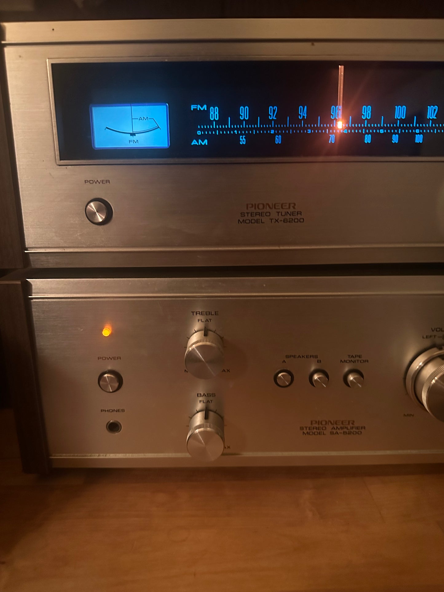 Pioneer SA-5200 + TK6200 Tuner Stereo Integrated Amplifier Vintage Amp Working