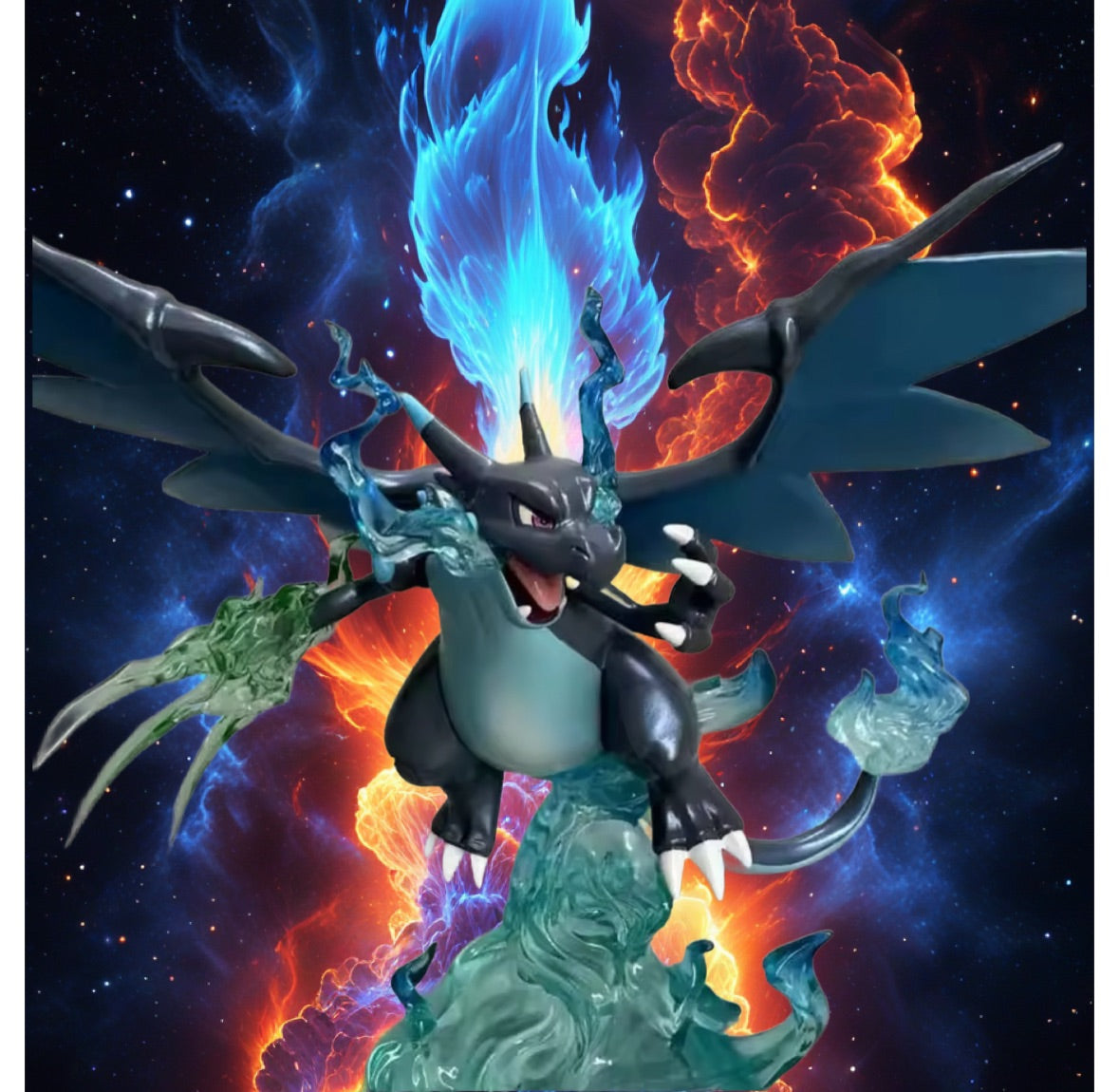 Pokemon Mega Charizard X Action Figure Black Charizard Anime Figurine PVC 7 Inch