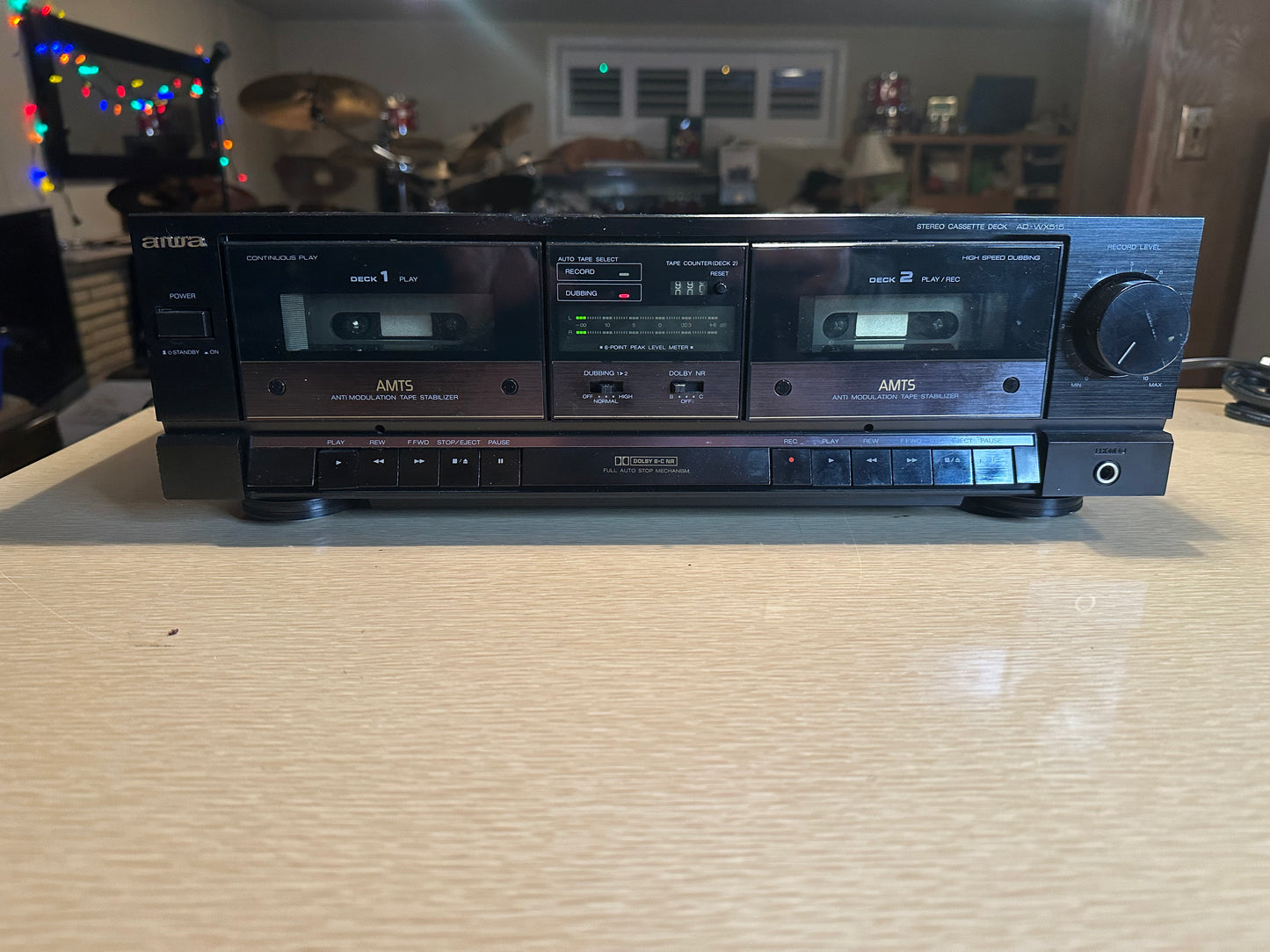 AIWA AD-WX515 Stereo Dual Cassette Deck AMTS Auto Reverse Tested Working