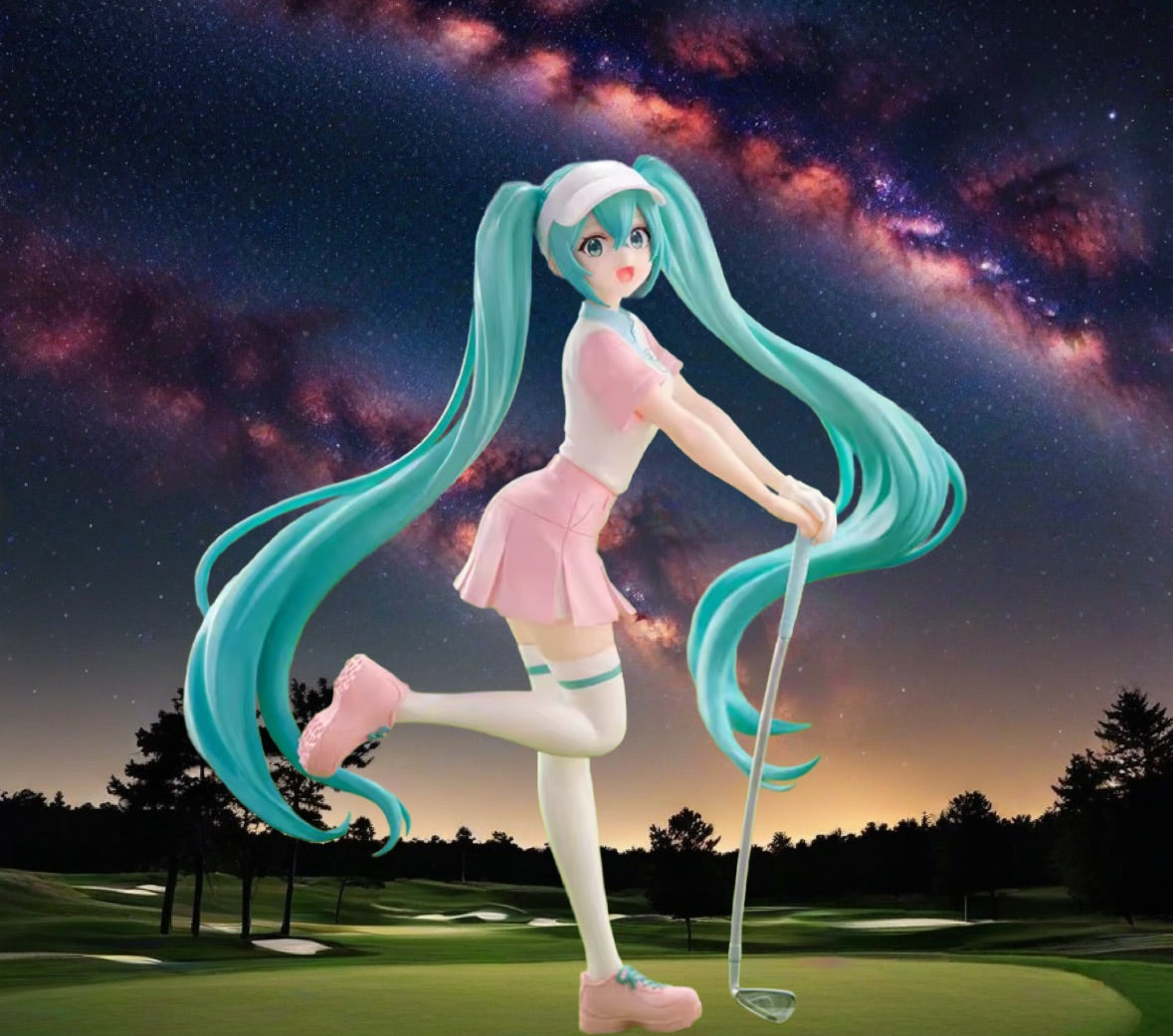 20CM BANDAI Anime HATSUNE MIKU Holiday Memories Figure Golf Series
