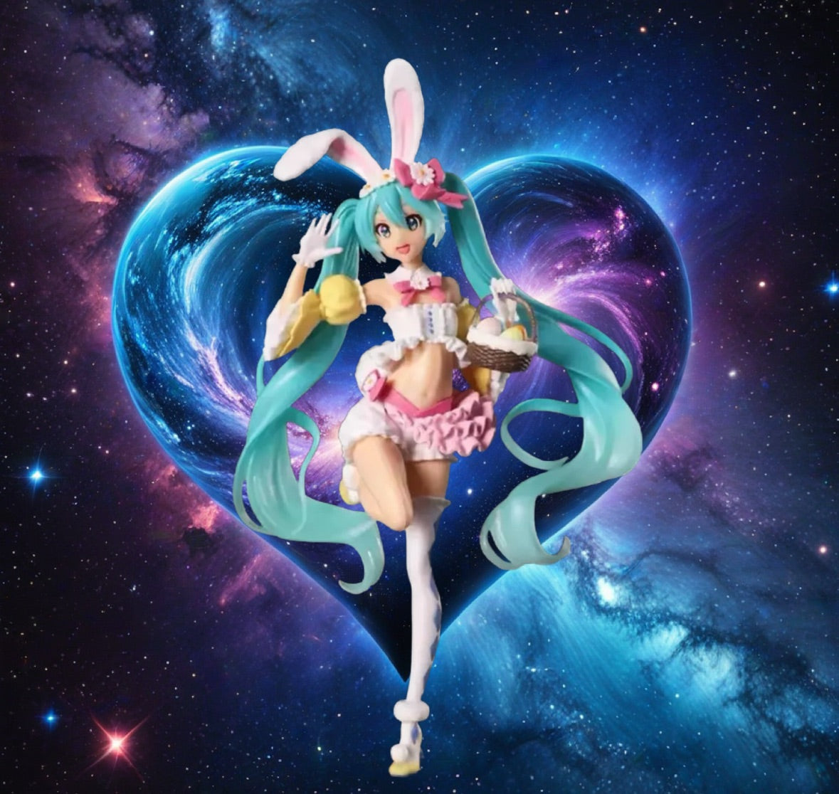 Hatsune Miku Action Figure Miku Kawaii Collection Model Bunny Ear 23cm Brand New