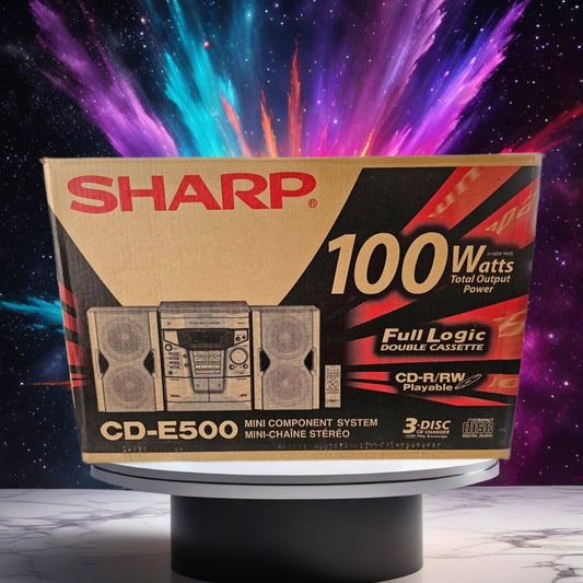 SHARP CD-E500 Double Cassette Deck 3 CD Changer Audio System New Factory Sealed