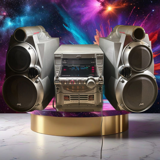 JVC Compact Stereo System MX-GB6 CD Boombox Vintage Dual Cassette Player 500W🔥