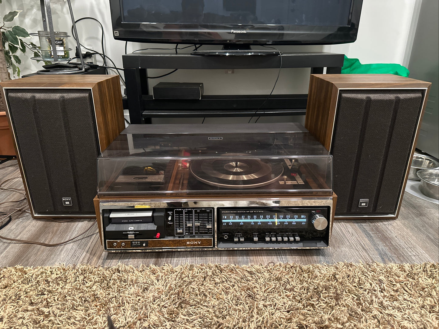 *Serviced* Sony Stere HP-319 Solid State Cassette Turntable Radio Near Mint 💎