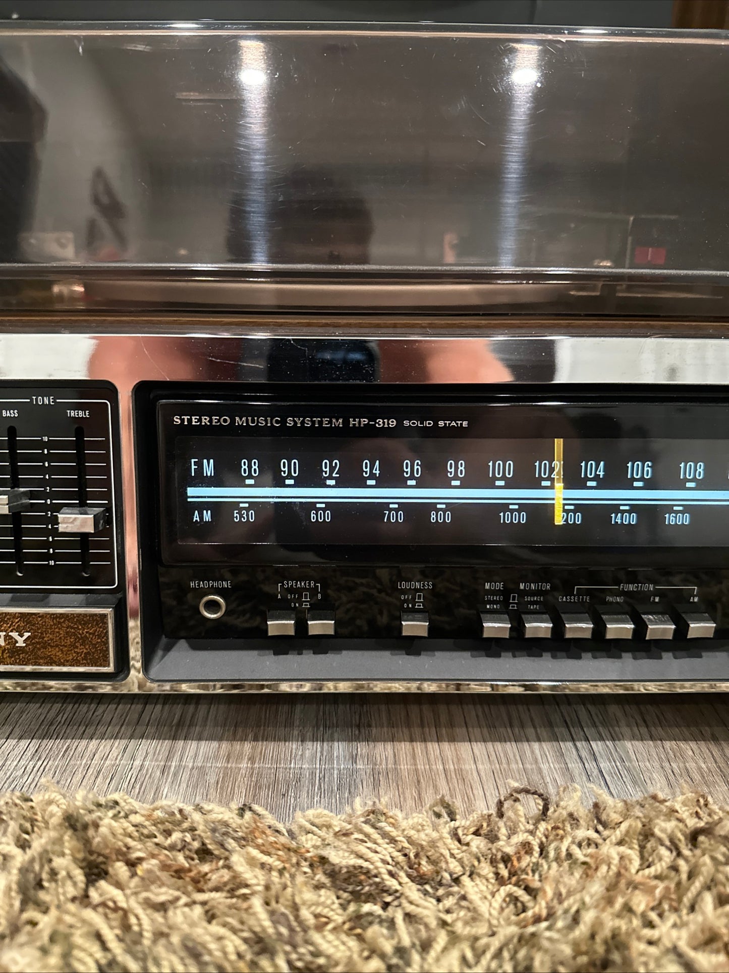 *Serviced* Sony Stere HP-319 Solid State Cassette Turntable Radio Near Mint 💎