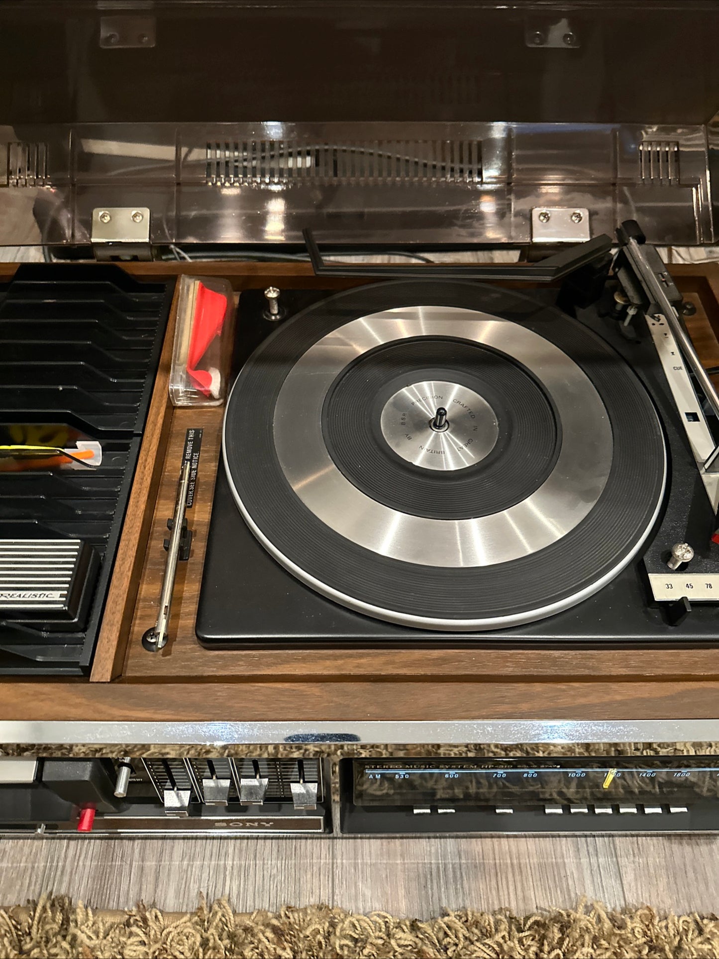 *Serviced* Sony Stere HP-319 Solid State Cassette Turntable Radio Near Mint 💎